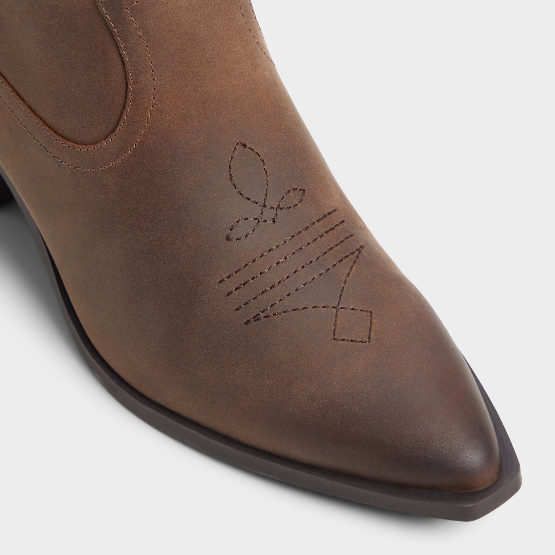 Close-up of the Royal Brown Nebraska Mid-calf western boot