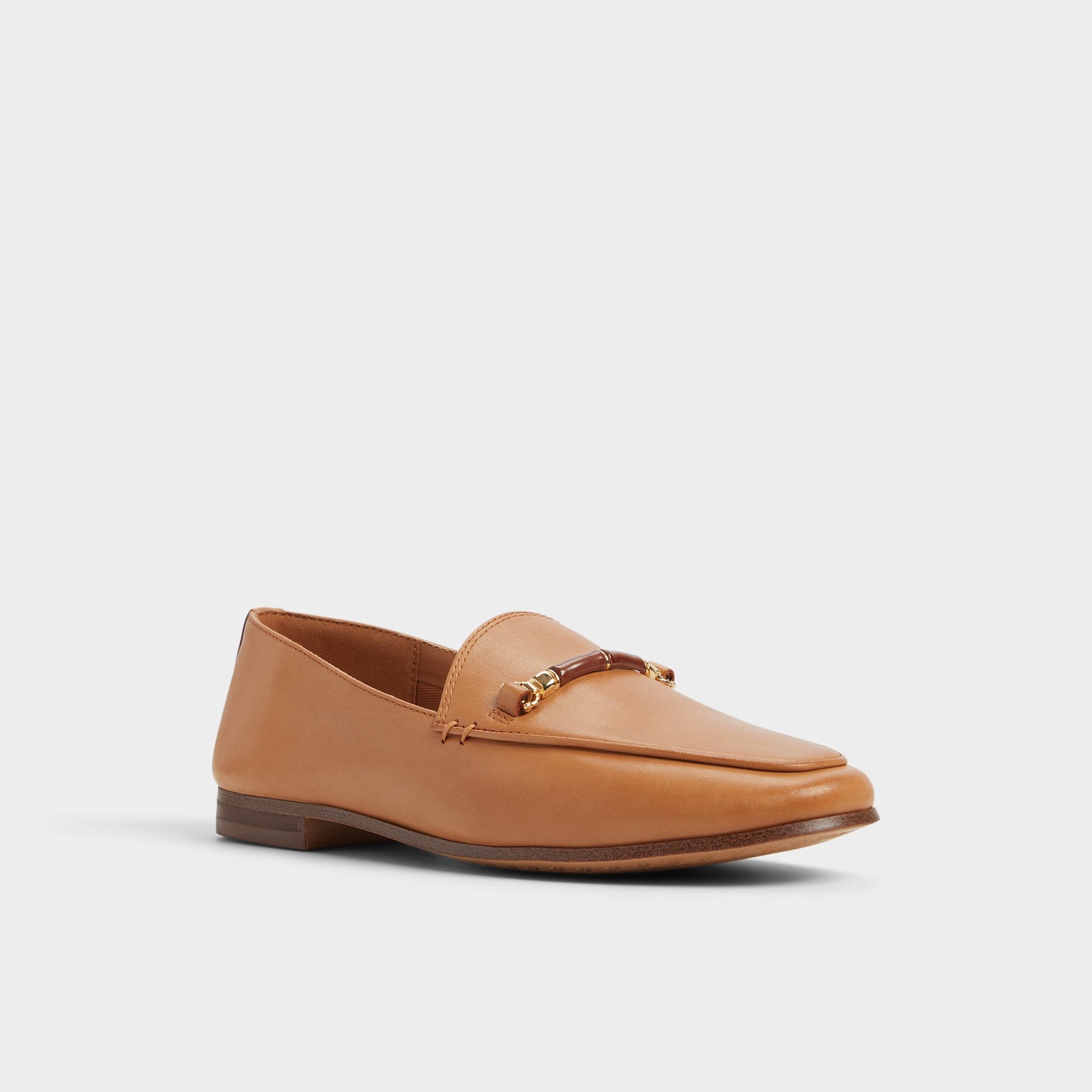 Three-quarter angle of Medium Brown Francine Loafer's front side