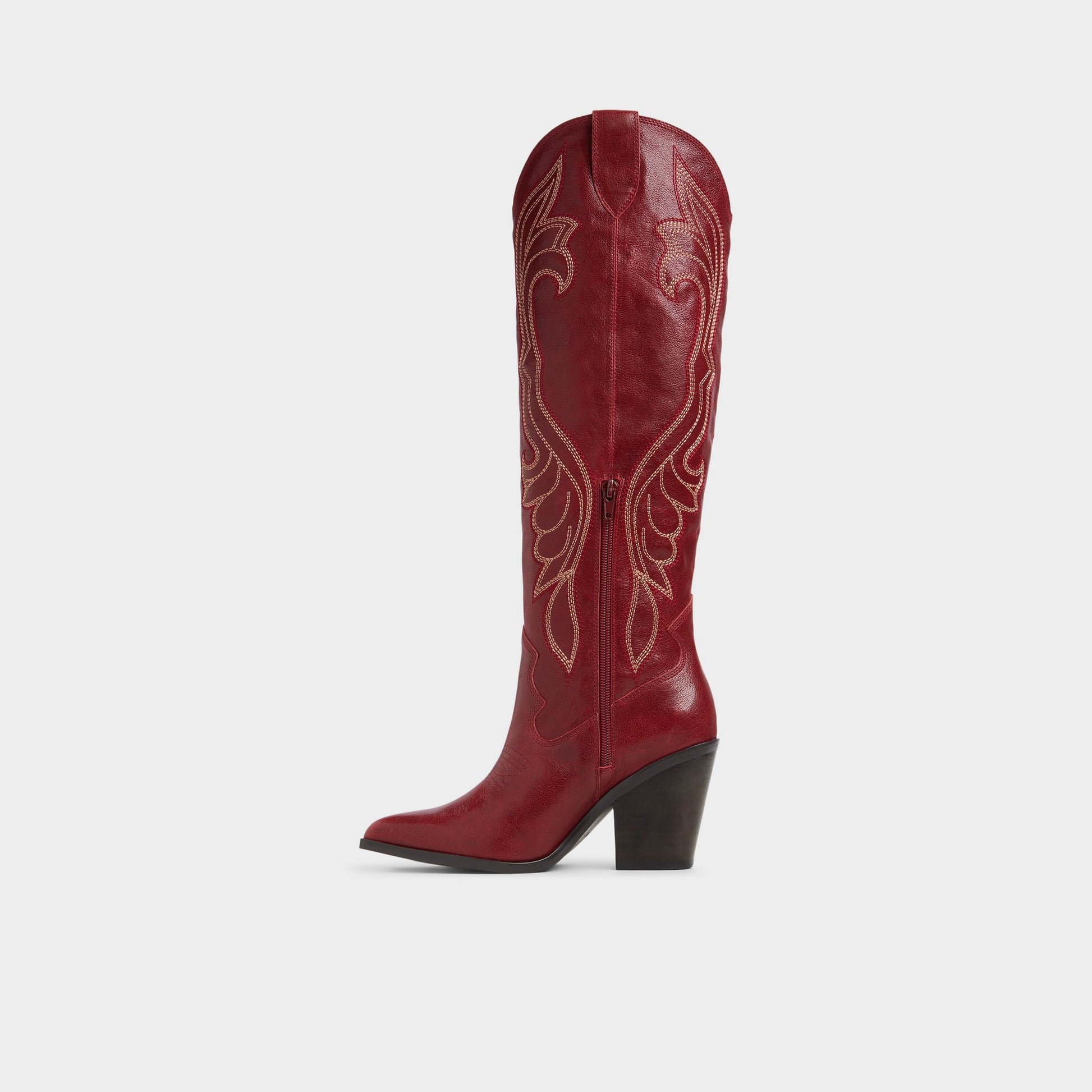 Side view of Medium Red Alamo Western boot