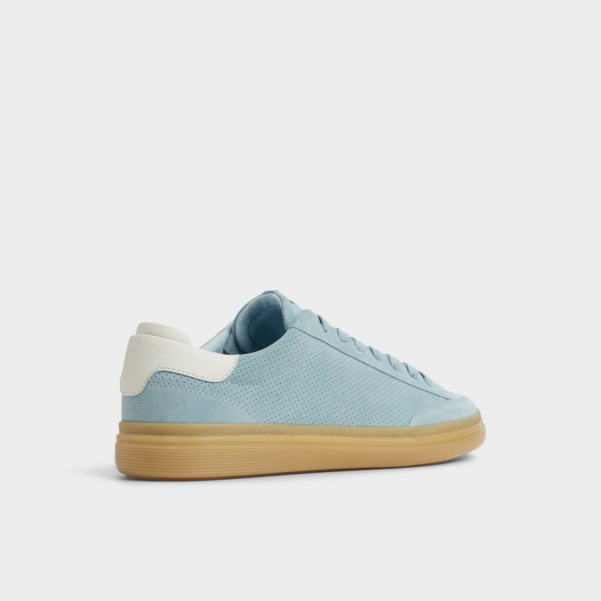 Three-quarter angle of Light Blue Stepup Low top sneaker's back side