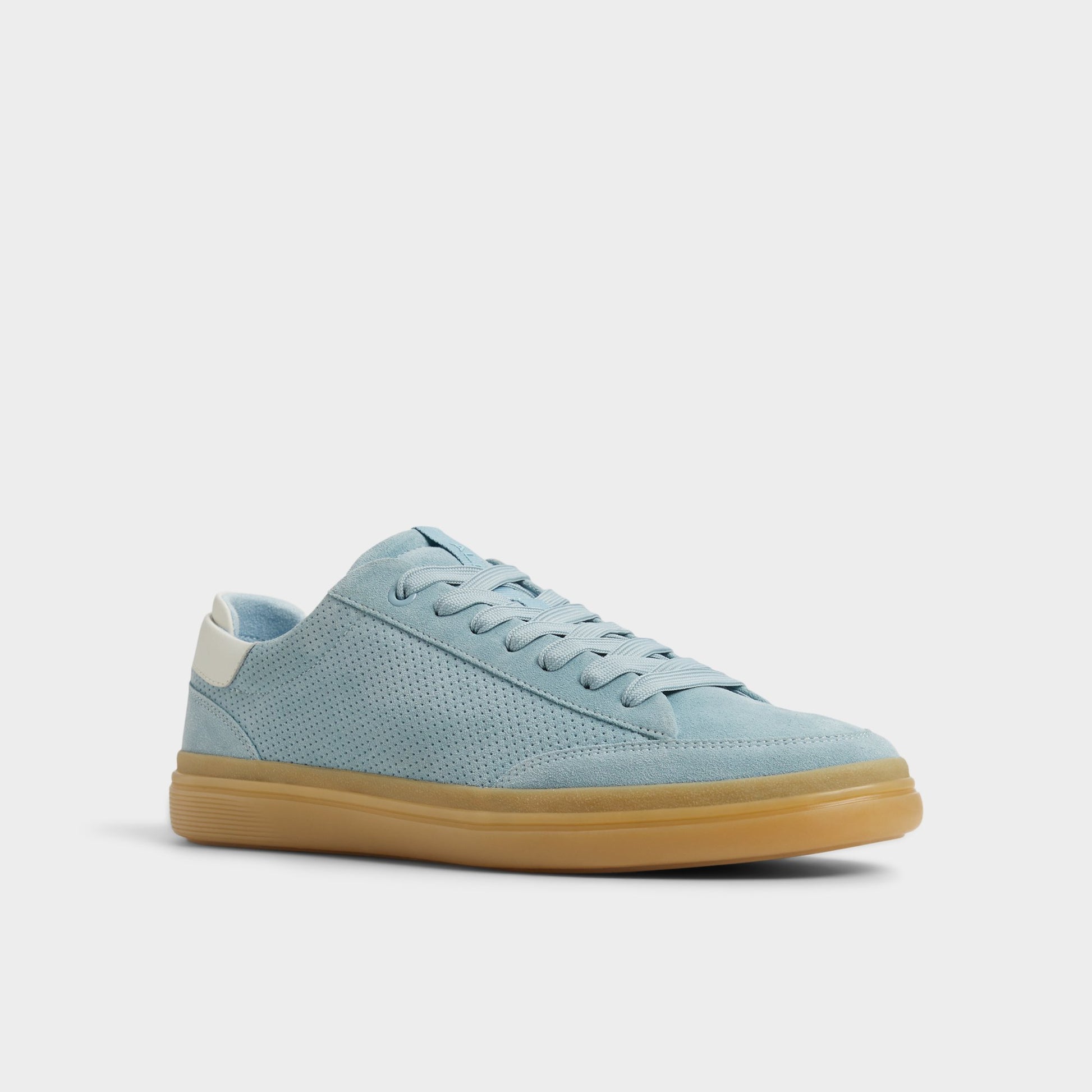 Three-quarter angle of Light Blue Stepup Low top sneaker's front side