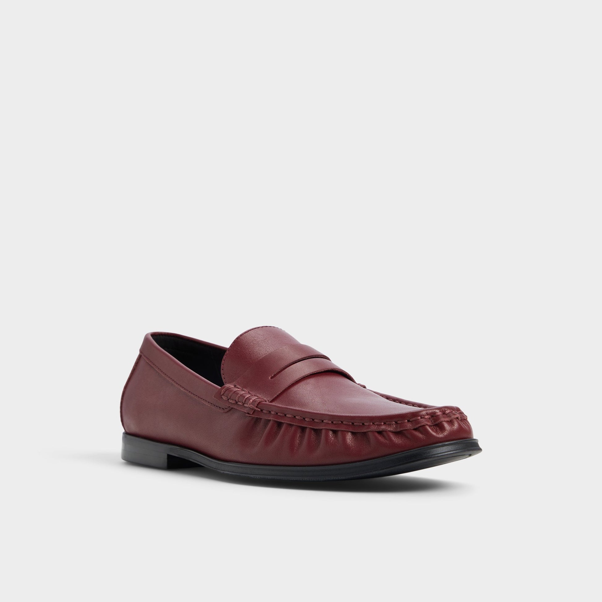 Three-quarter angle of Burgundy Speakeasy Loafer's front side