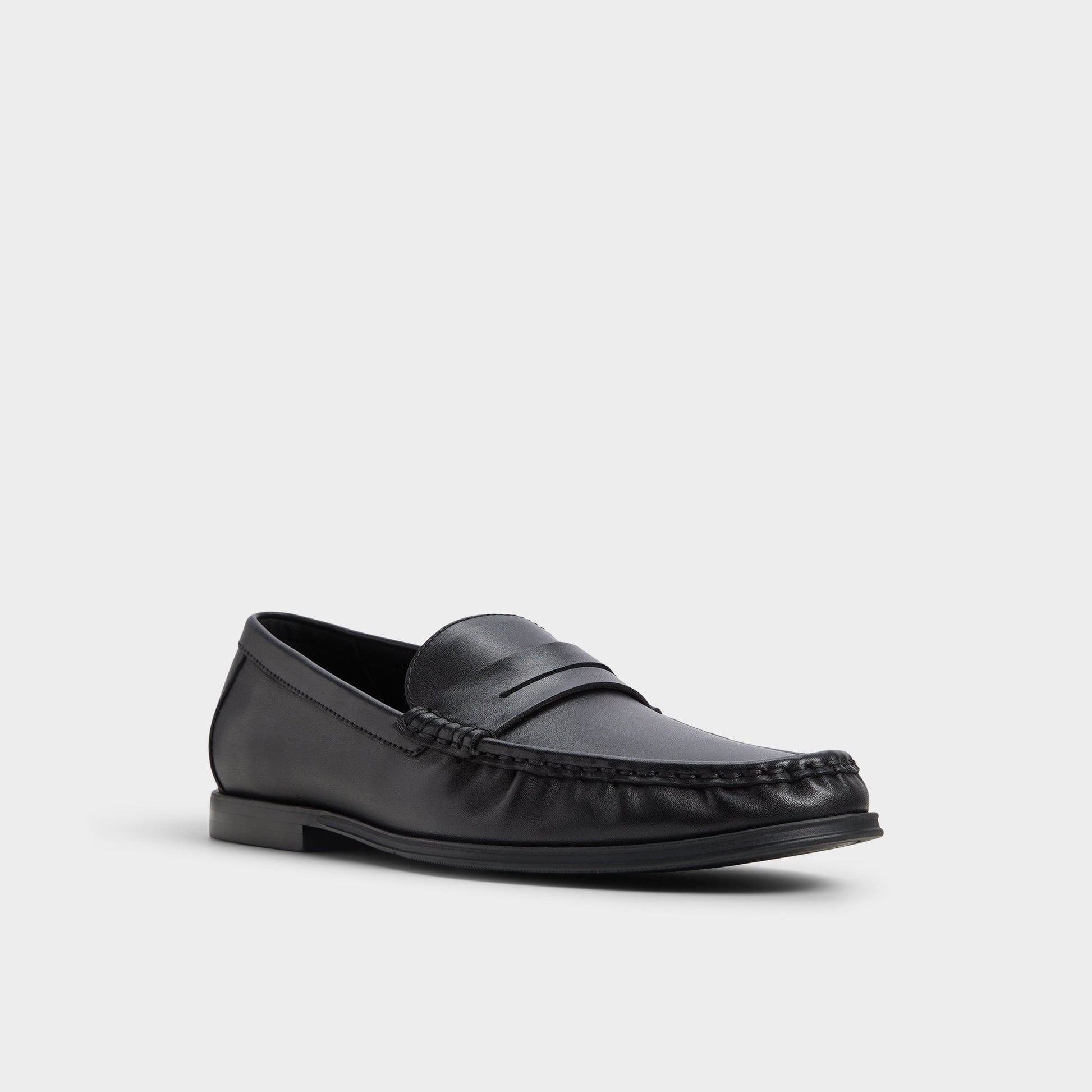 Three-quarter angle of Open Black Speakeasy Loafer's front side