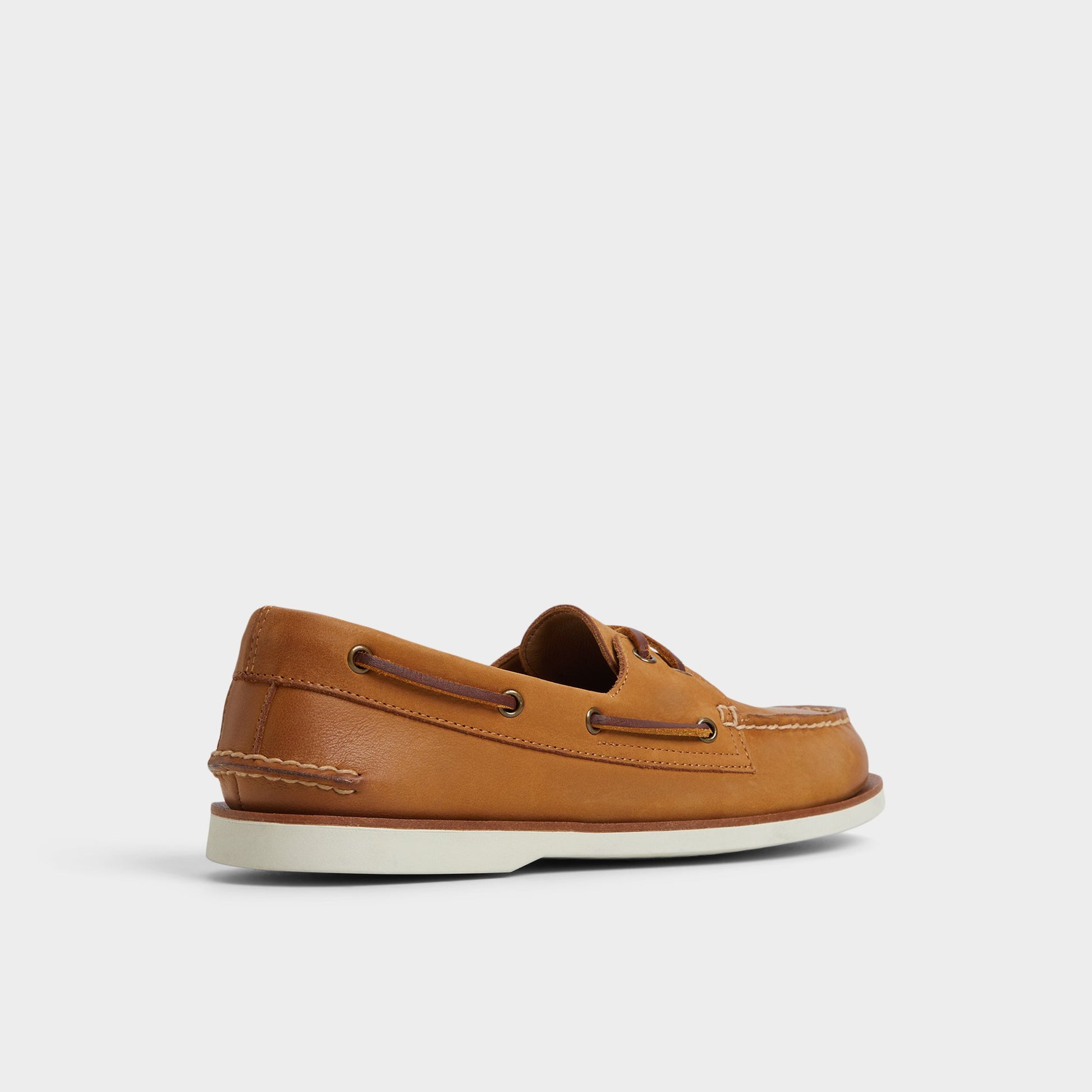 Three-quarter angle of Camel Chico Boat shoe's back side