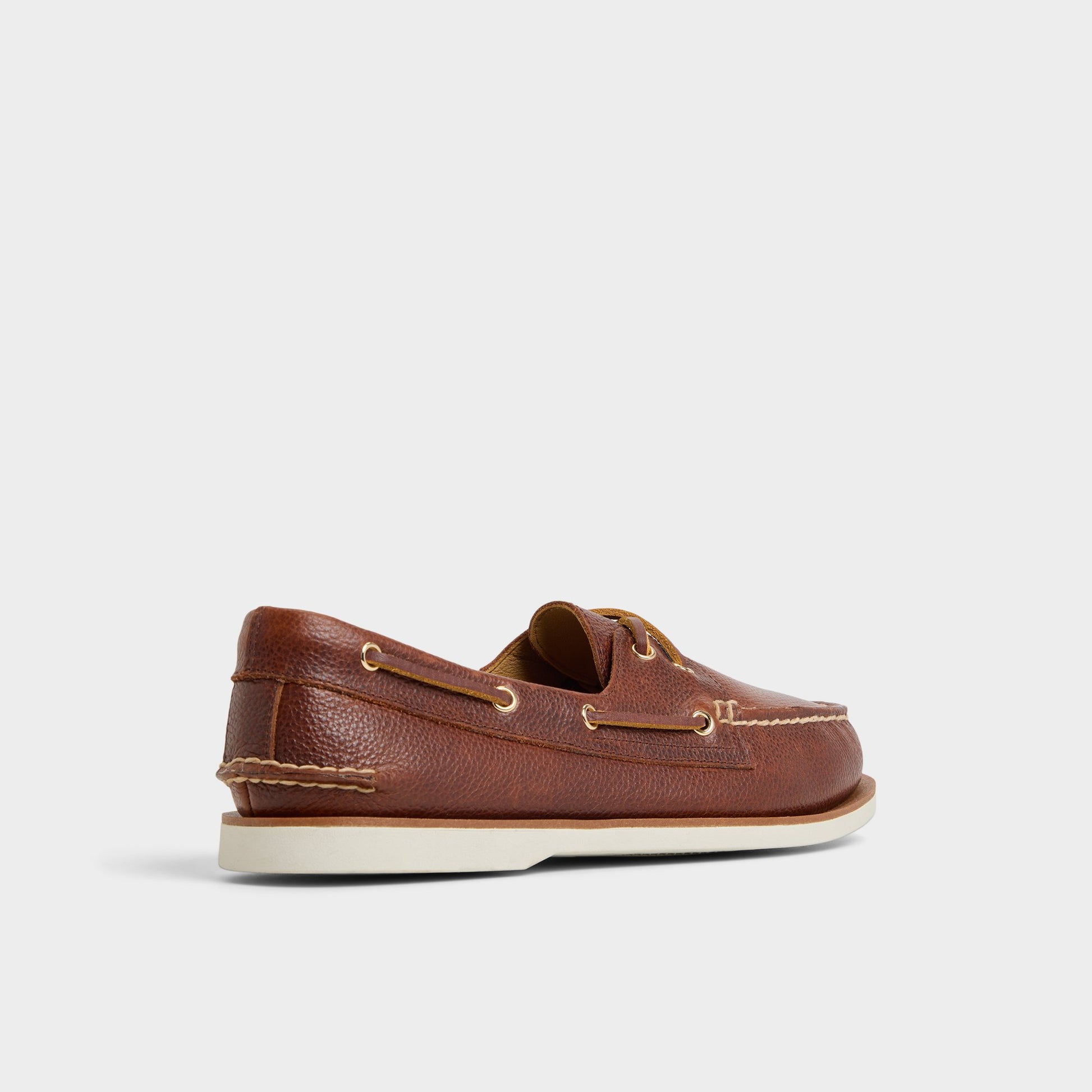 Three-quarter angle of Medium Brown Chico Boat shoe's back side