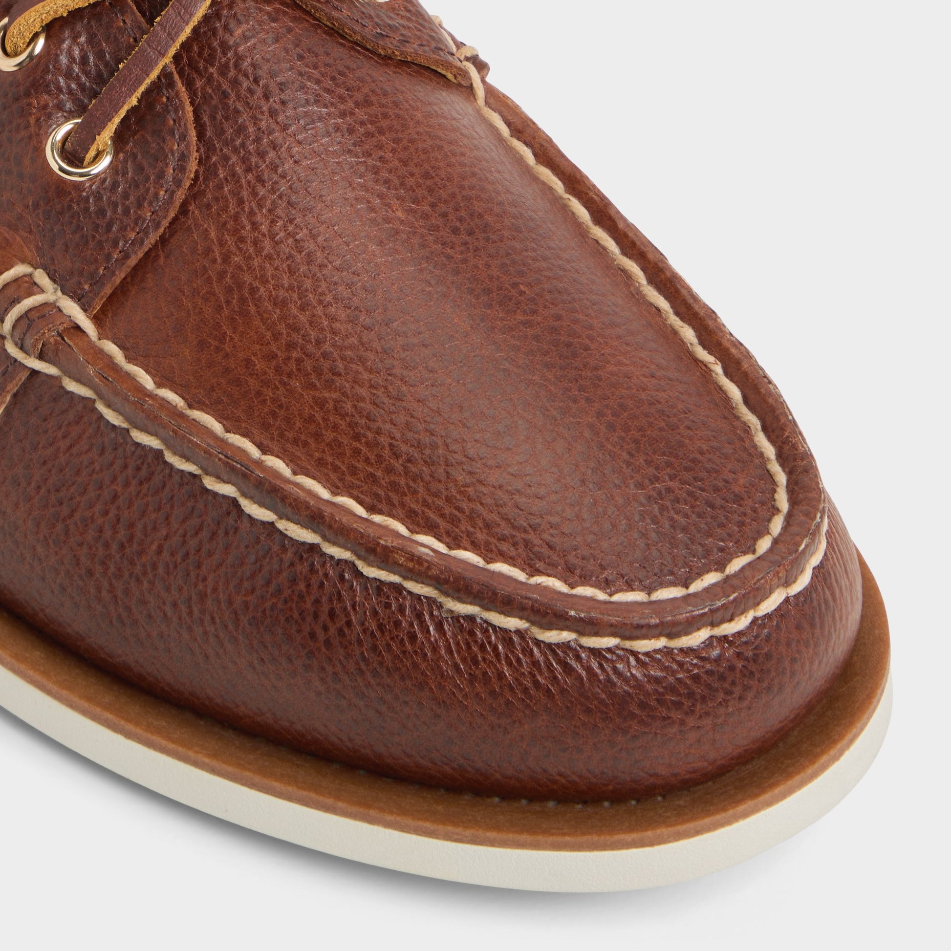 Close-up of the Medium Brown Chico Boat shoe
