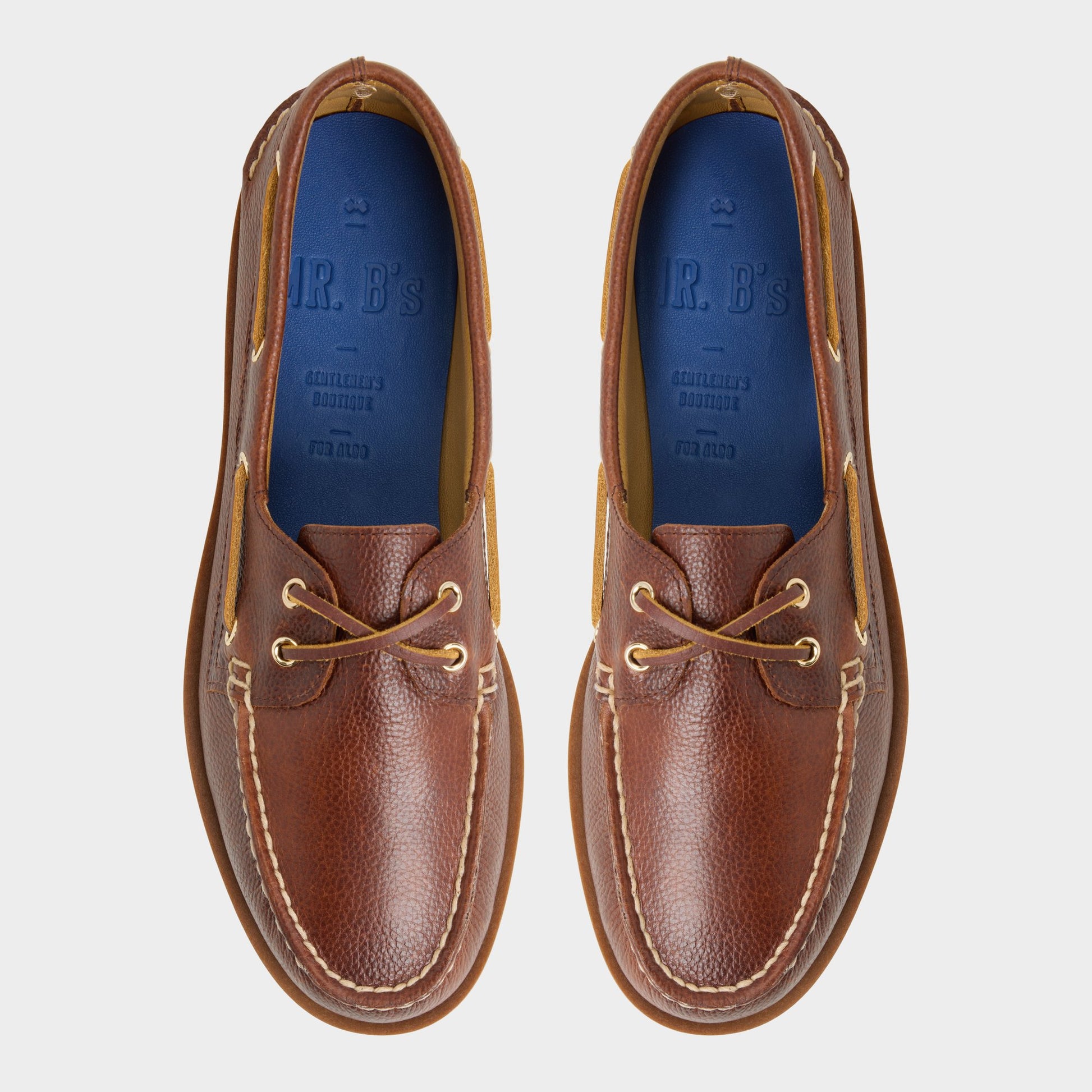Top-down view of the Medium Brown Chico Boat shoe