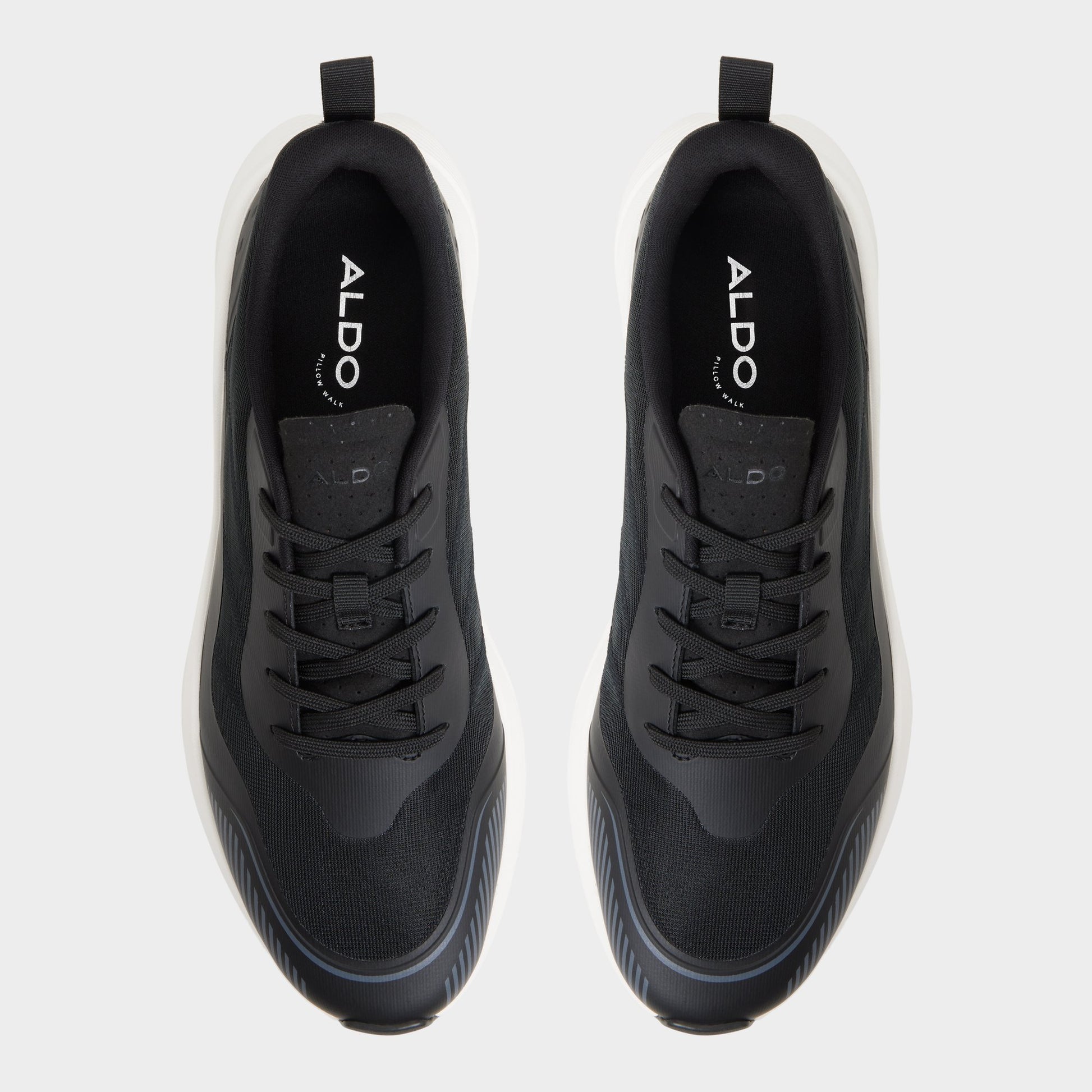 Top-down view of the Black/White Pillowsnkr-m Jogger sneaker