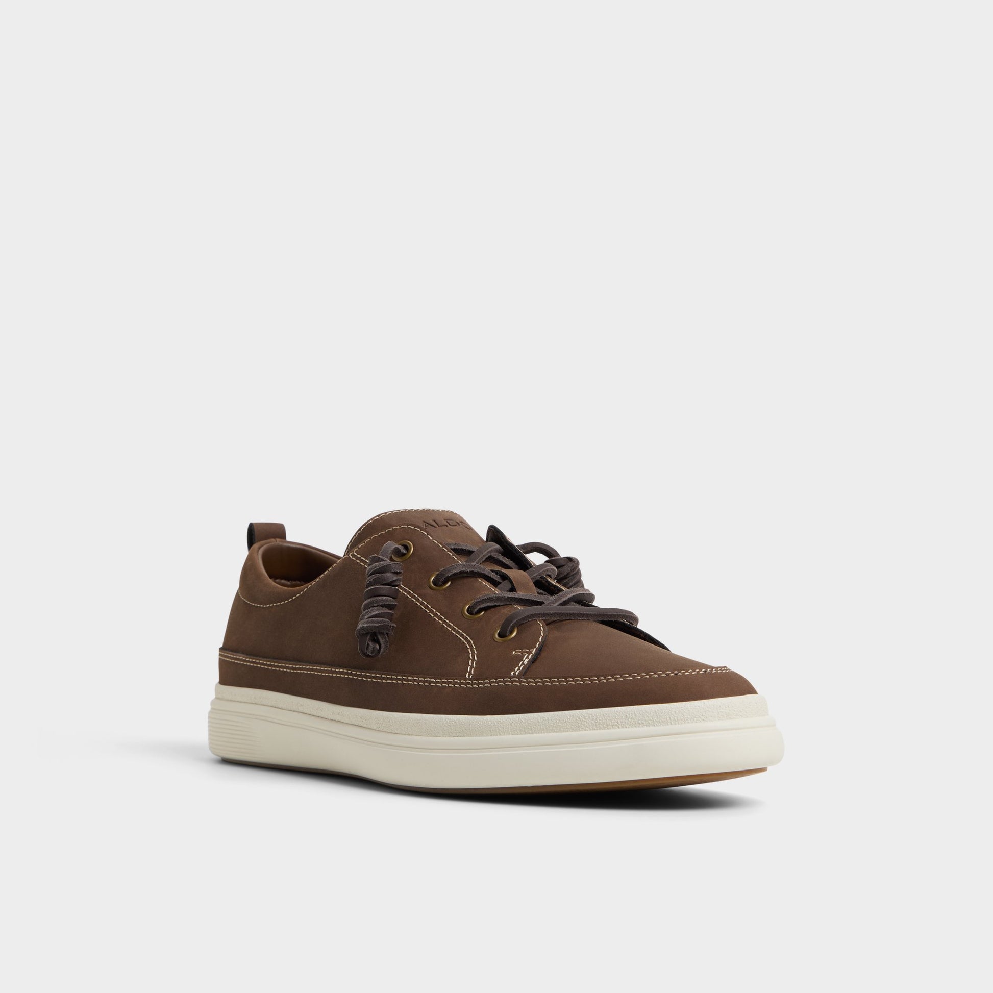 Three-quarter angle of Brown Tristin Low top sneaker's front side
