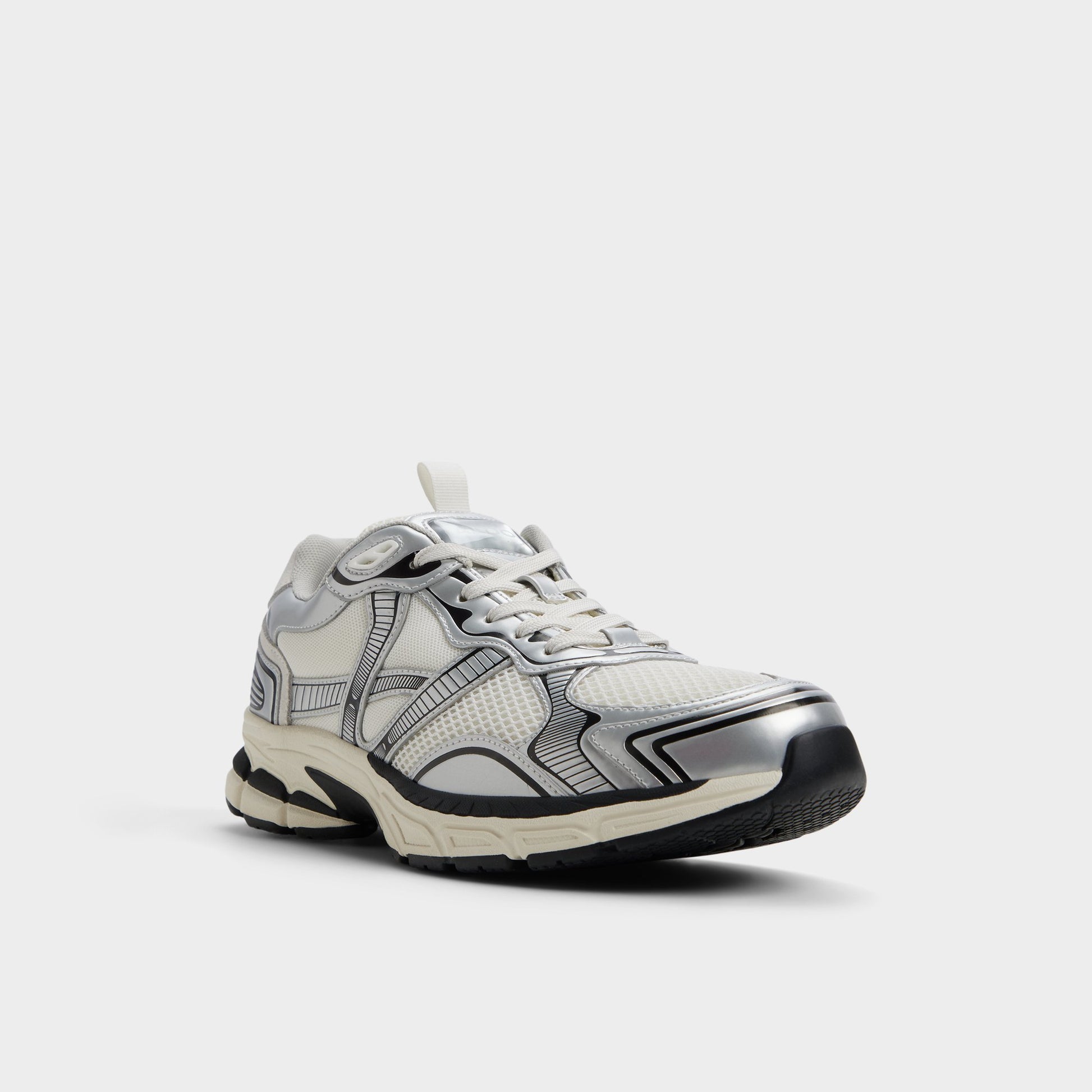 Three-quarter angle of White Blade Low top sneaker's front side