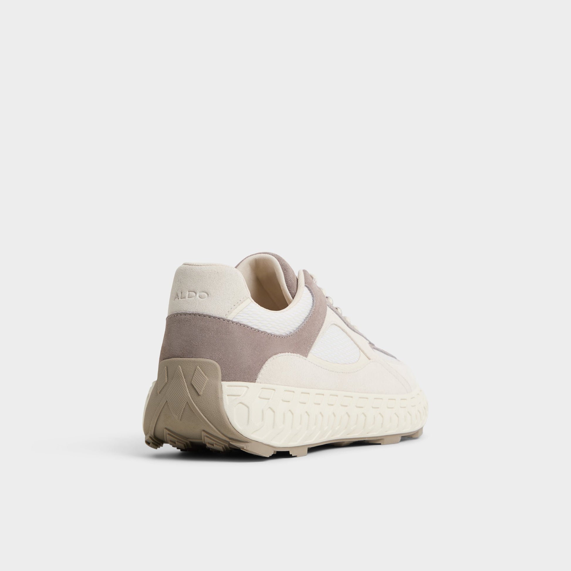 Three-quarter angle of Grey Stryker Low top sneaker's back side