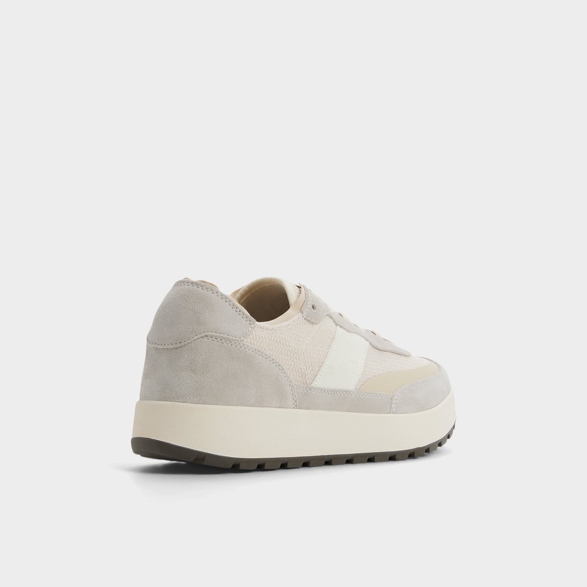 Three-quarter angle of Light Grey Julius Low top sneaker's back side