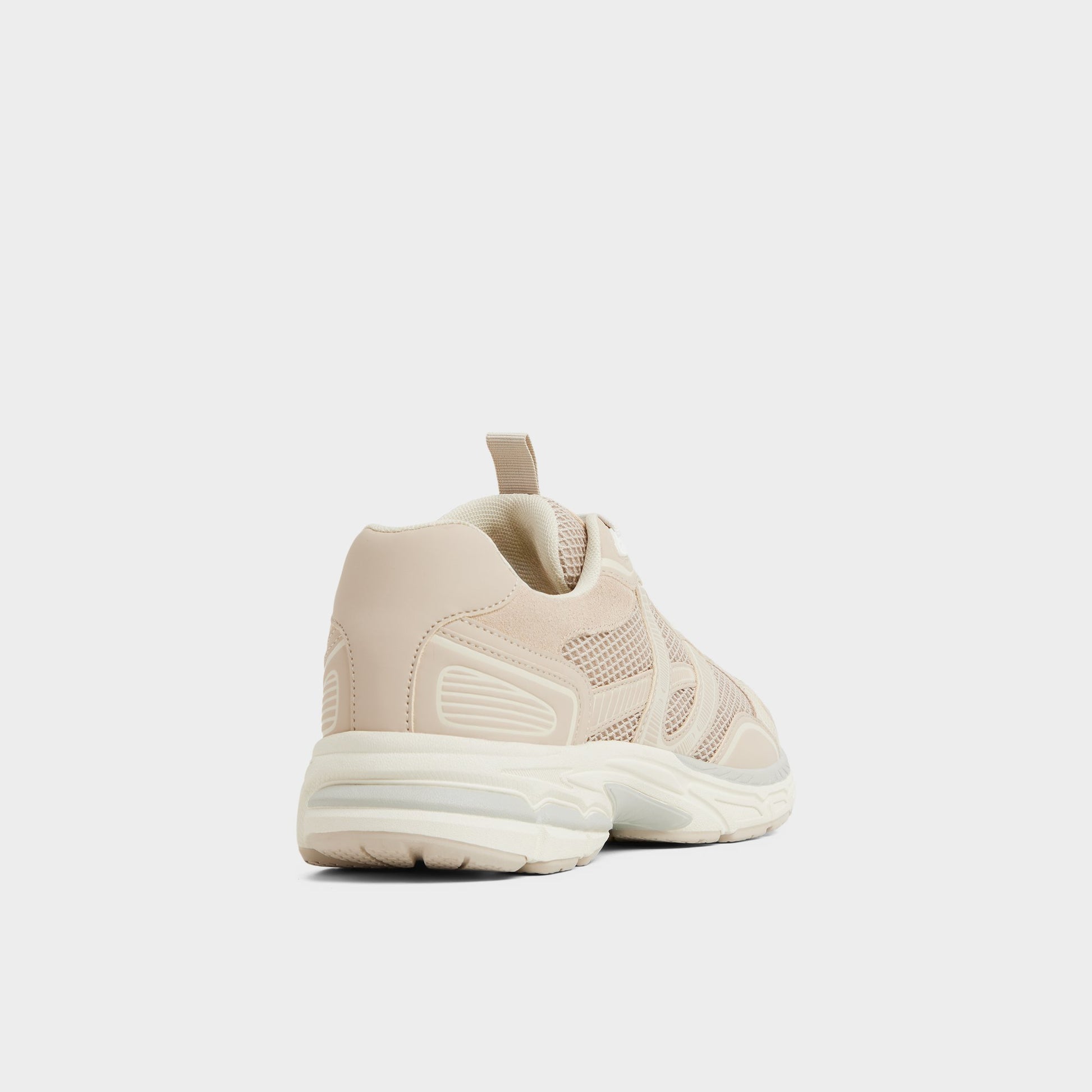 Three-quarter angle of Taupe Blade Low top sneaker's back side