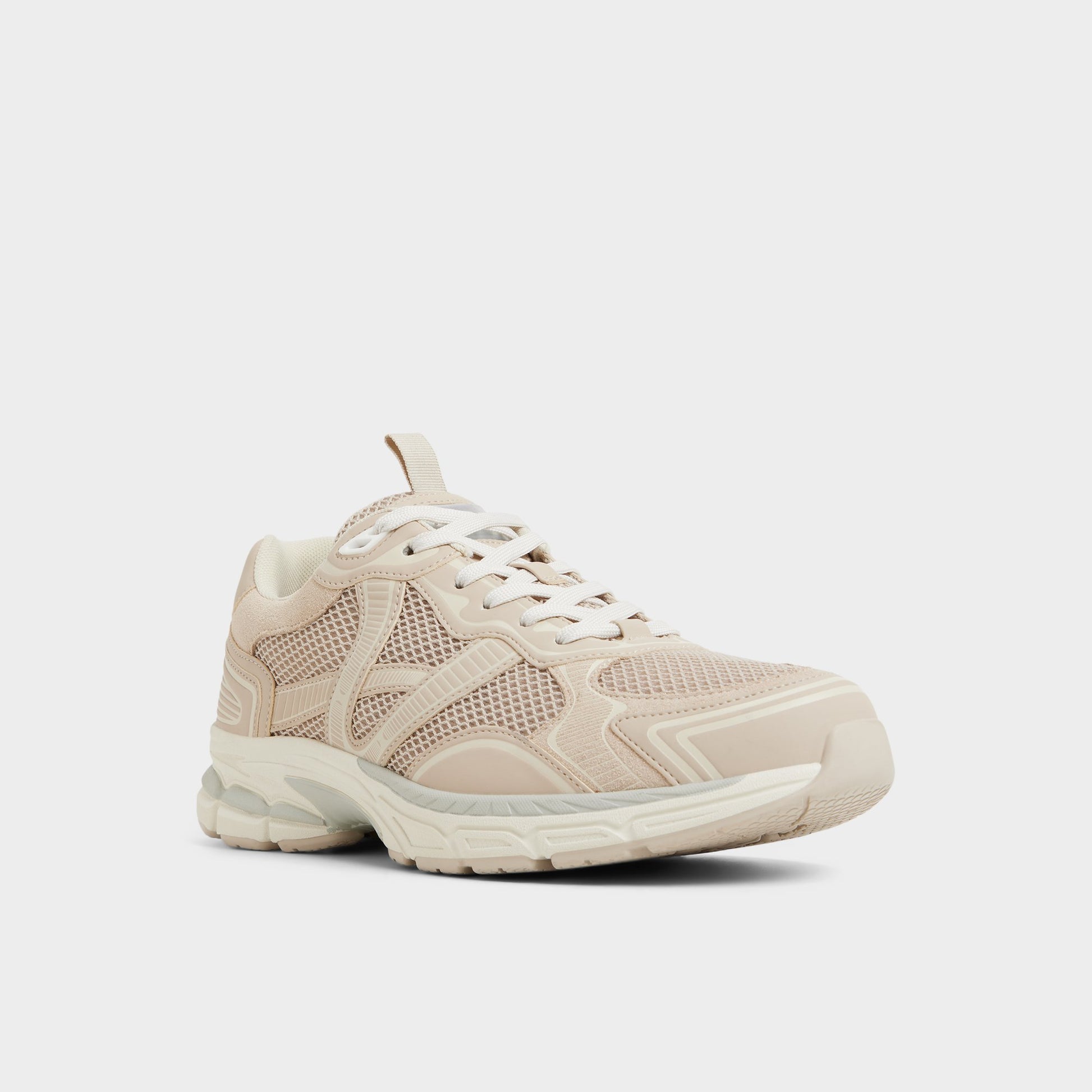 Three-quarter angle of Taupe Blade Low top sneaker's front side