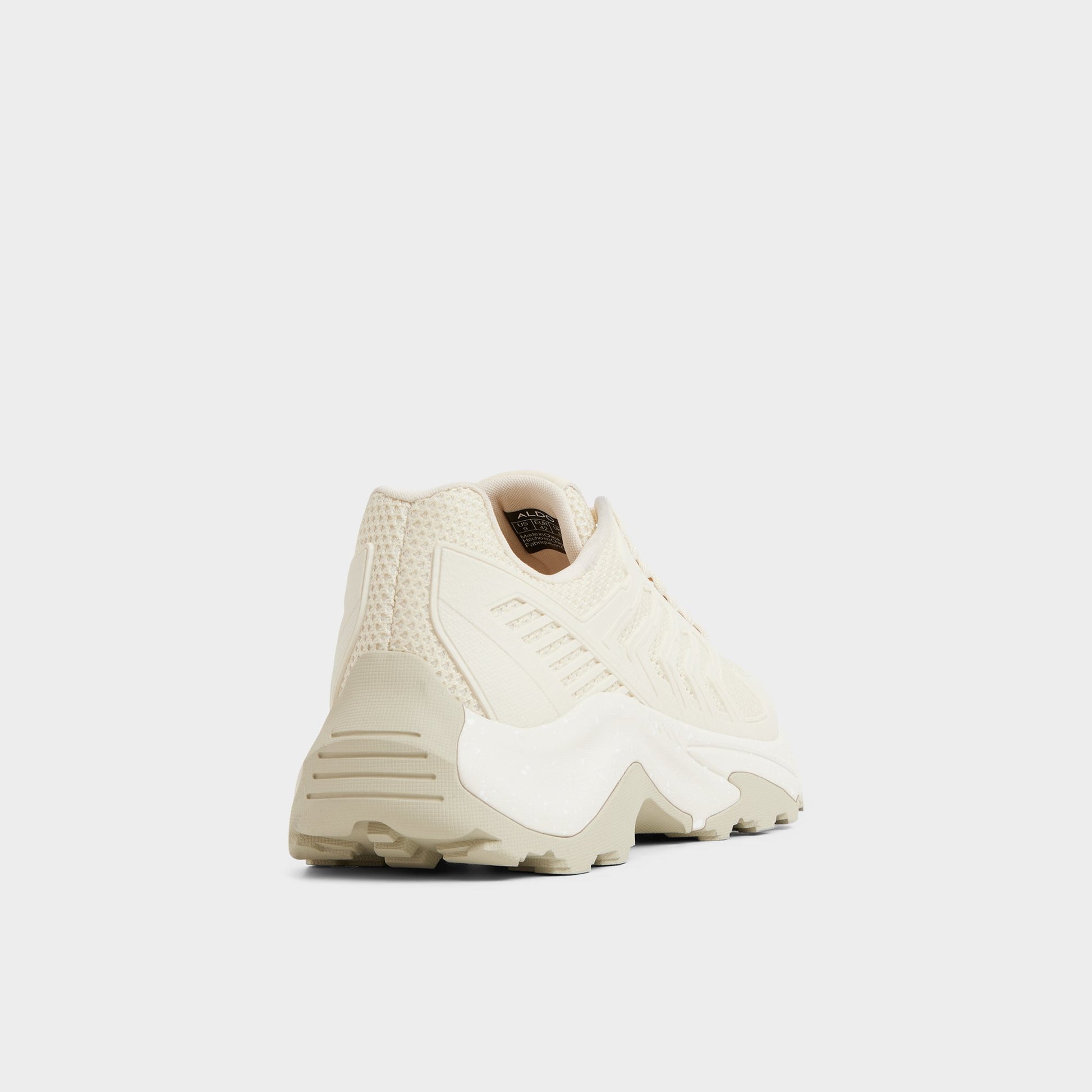 Three-quarter angle of Ivory Zeffy Jogger sneaker's back side