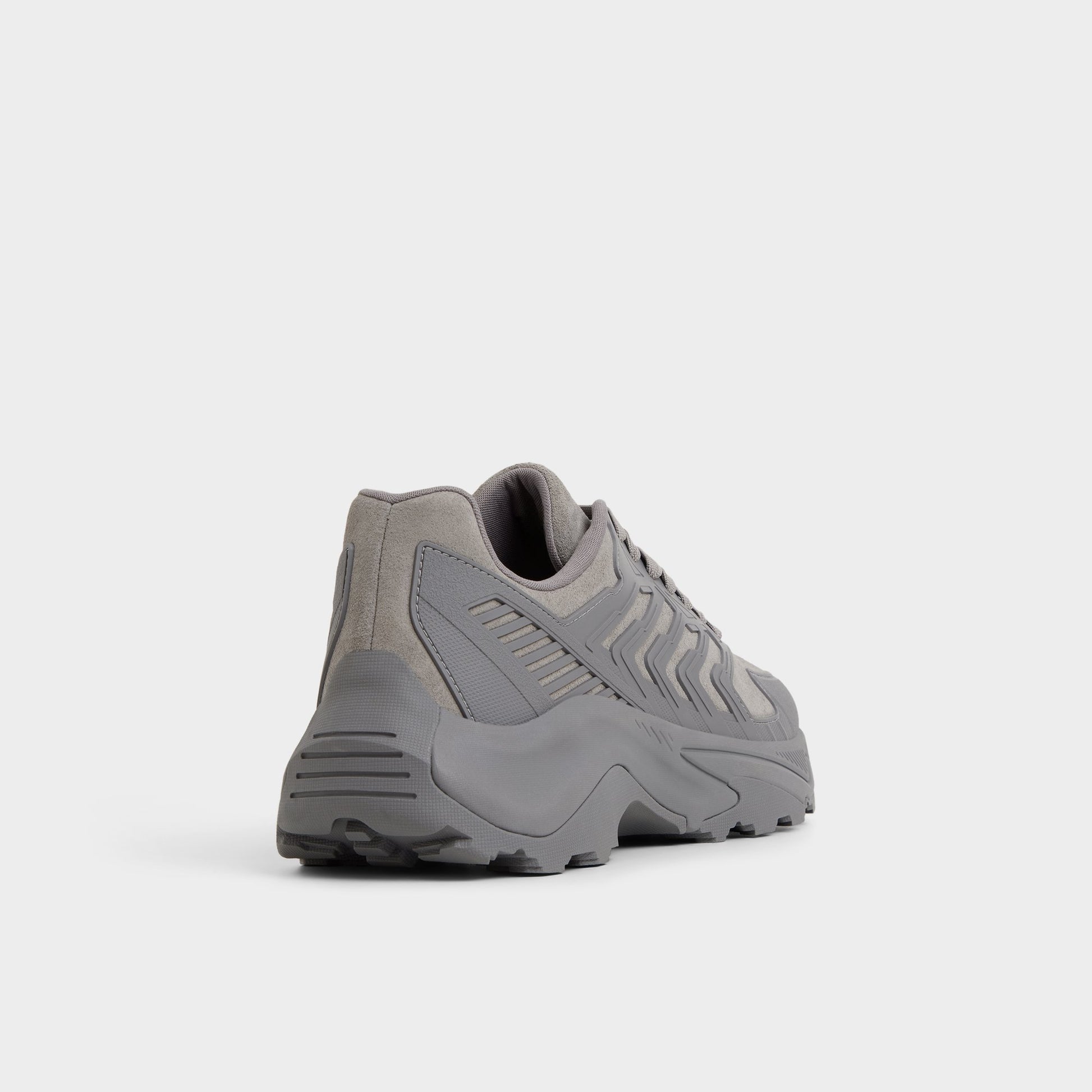 Three-quarter angle of Grey Zeffy Jogger sneaker's back side