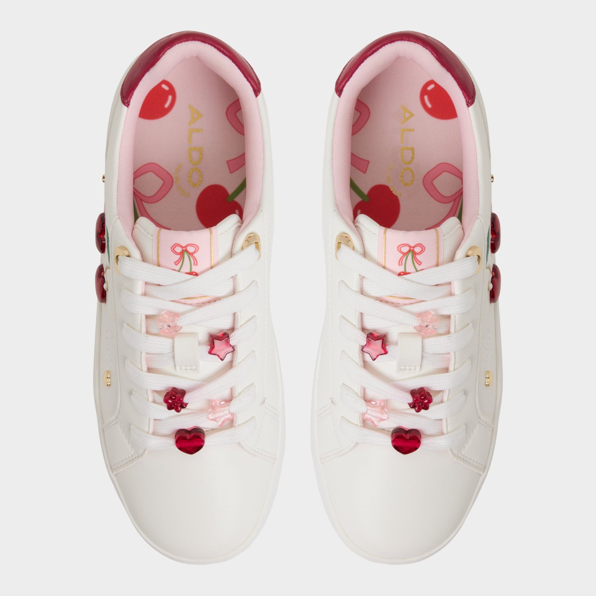 Top-down view of the White Cherrylove Low top sneaker