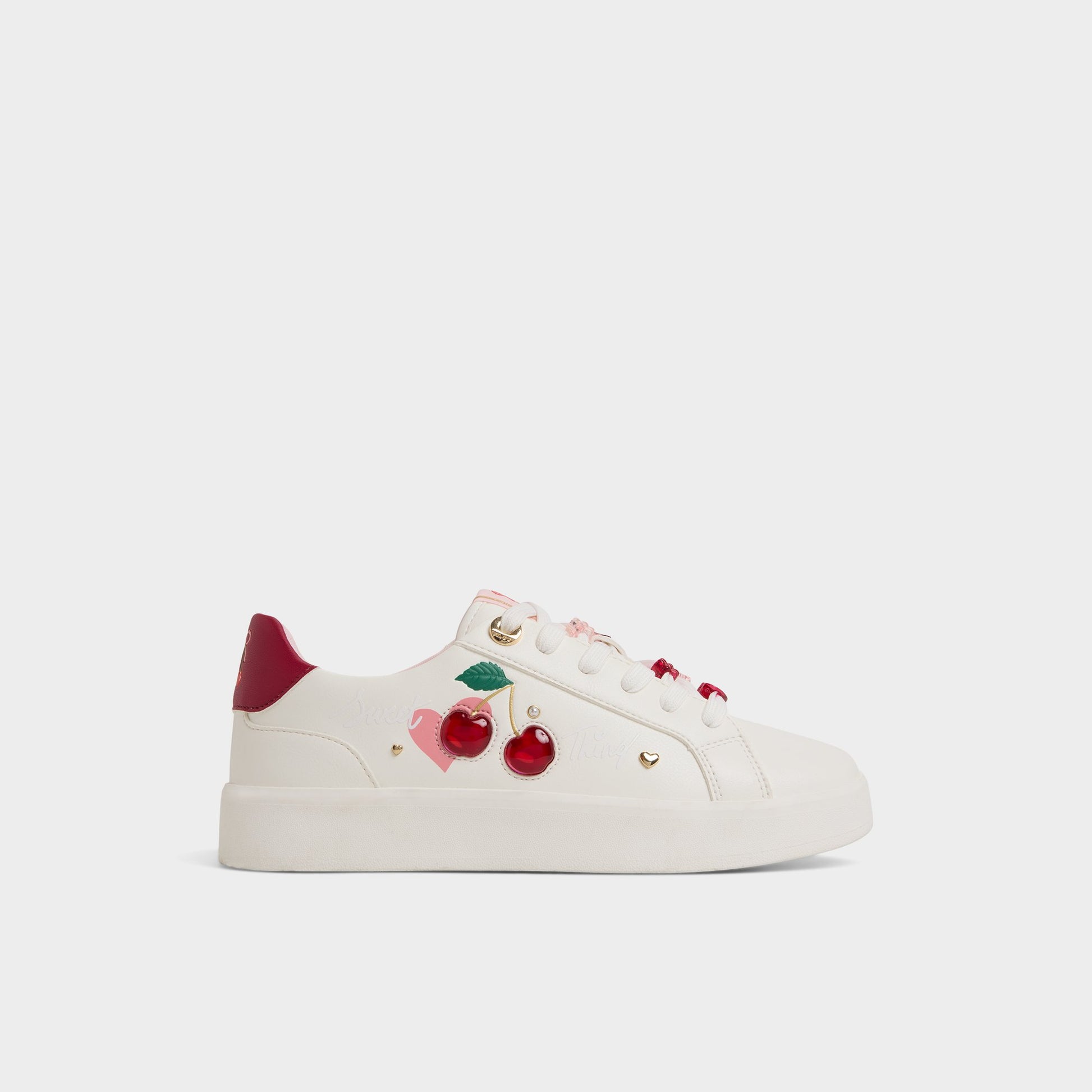 Main View of White Cherrylove Low top sneaker for Womens