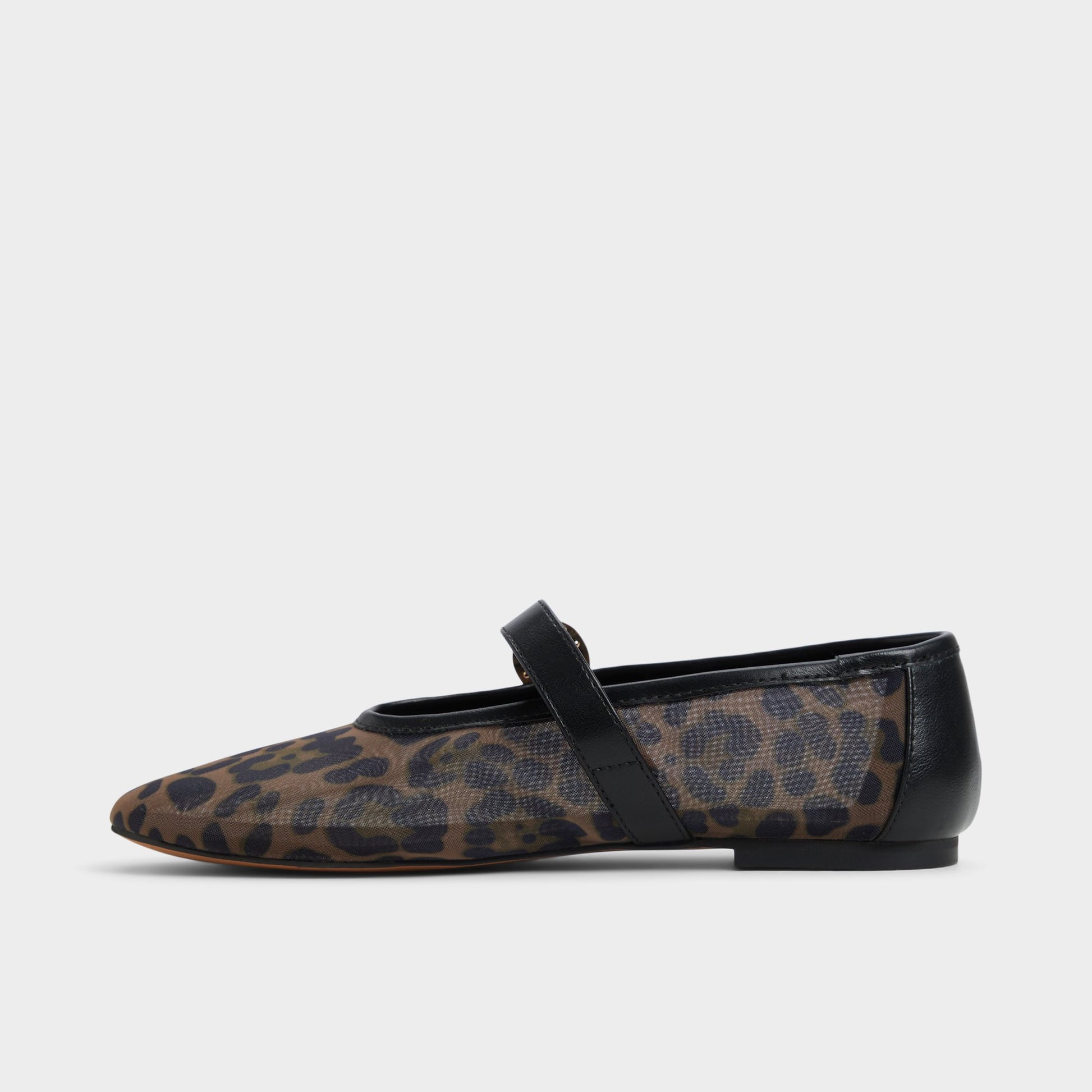 Side view of Brown Multi Quincey Ballerina