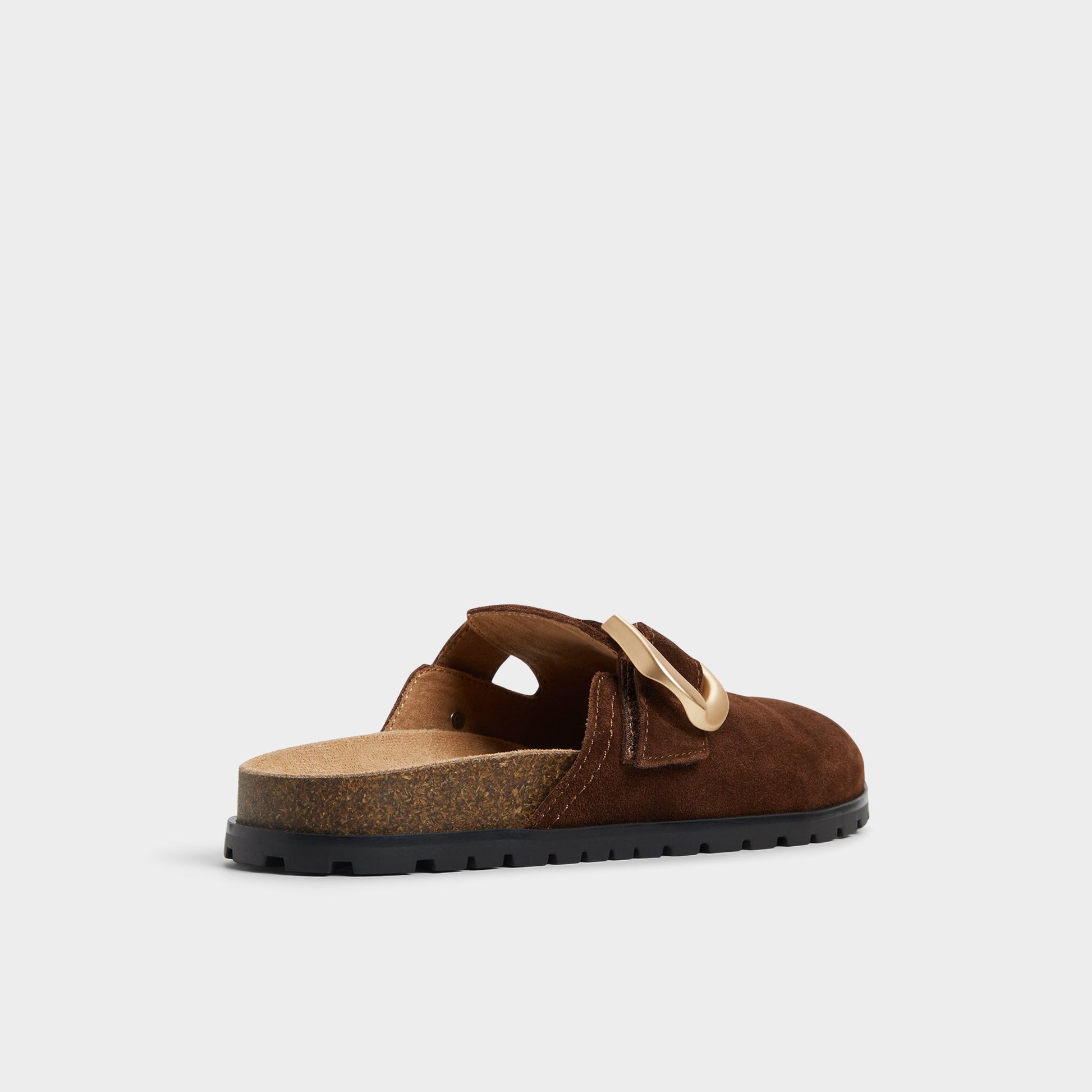 Three-quarter angle of Dark Brown Viviania Mule's back side