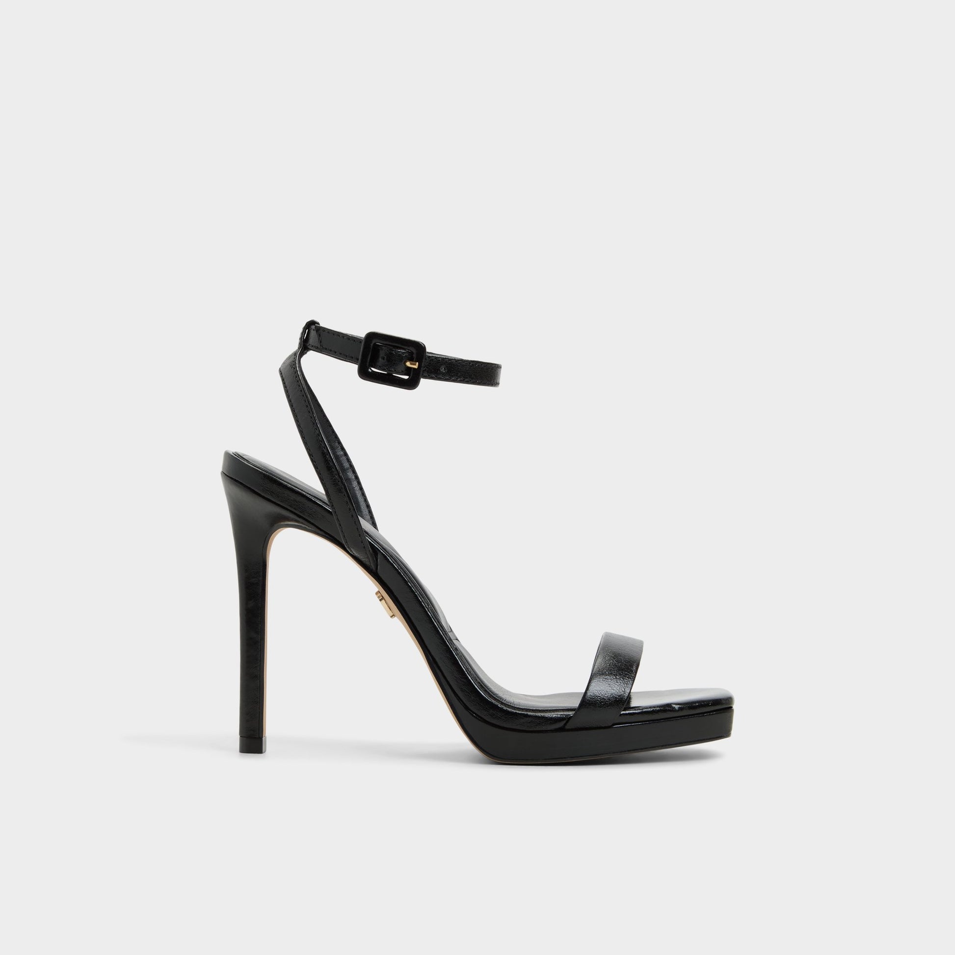 Main View of Black Kaathy Strappy heeled sandal for Womens