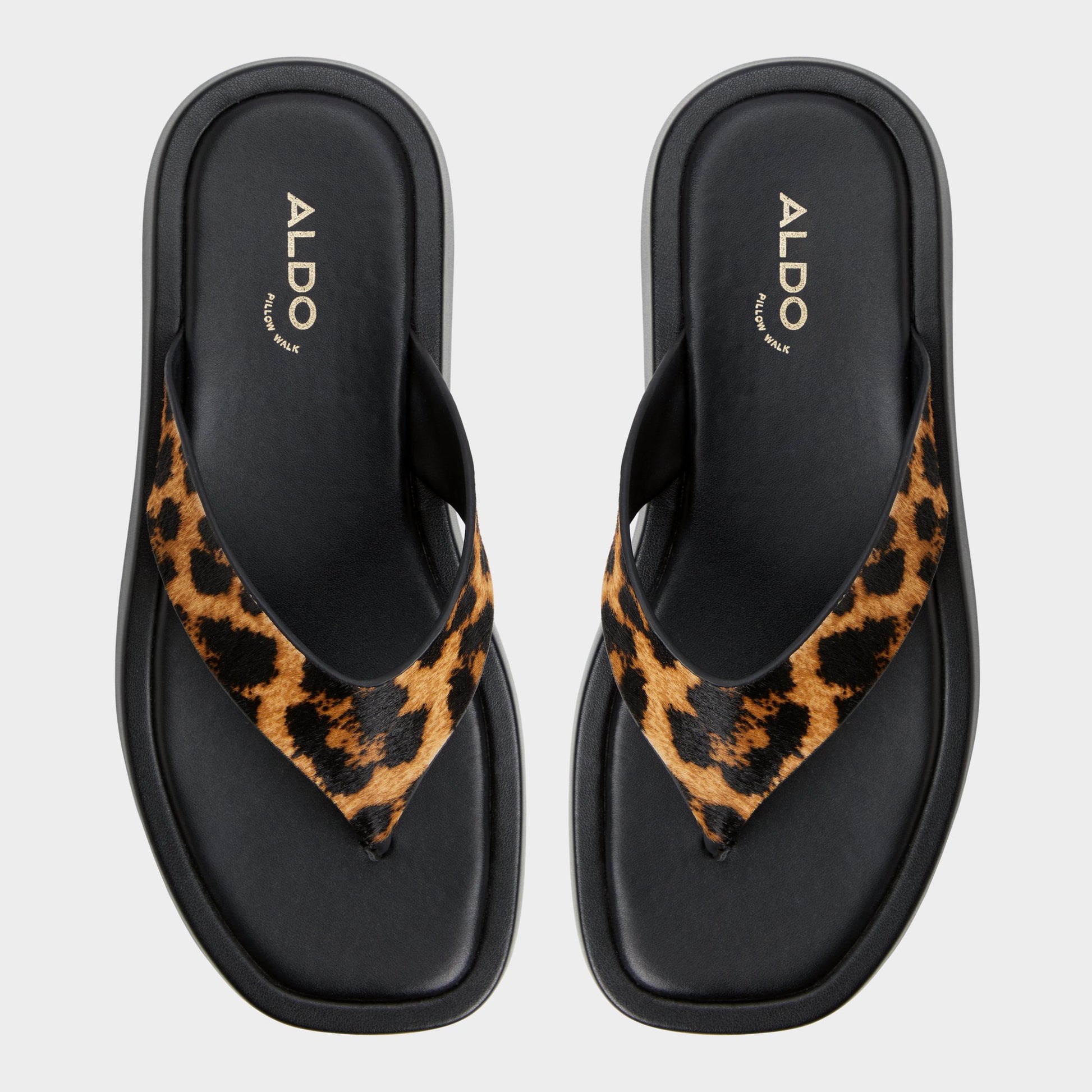 Top-down view of the Brown Multi Grettle Flip flop