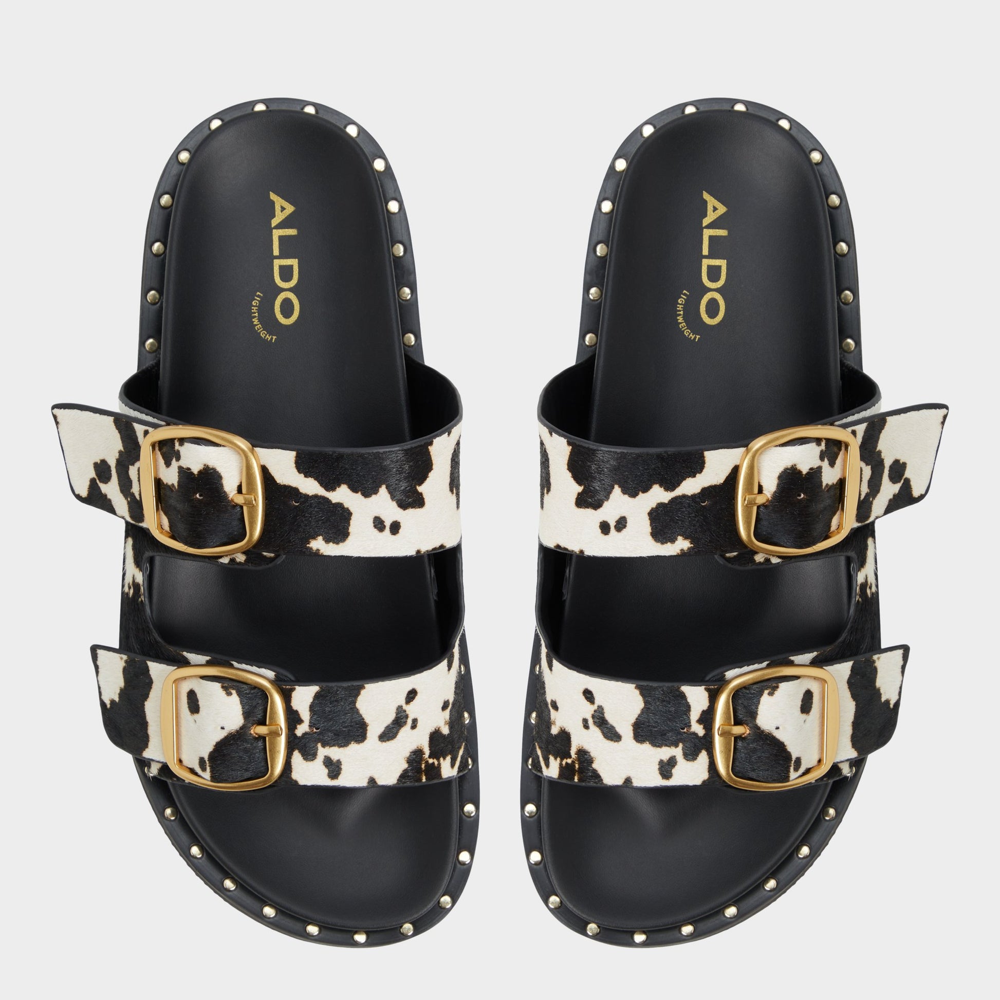 Top-down view of the White/Black Kravis Slide sandal