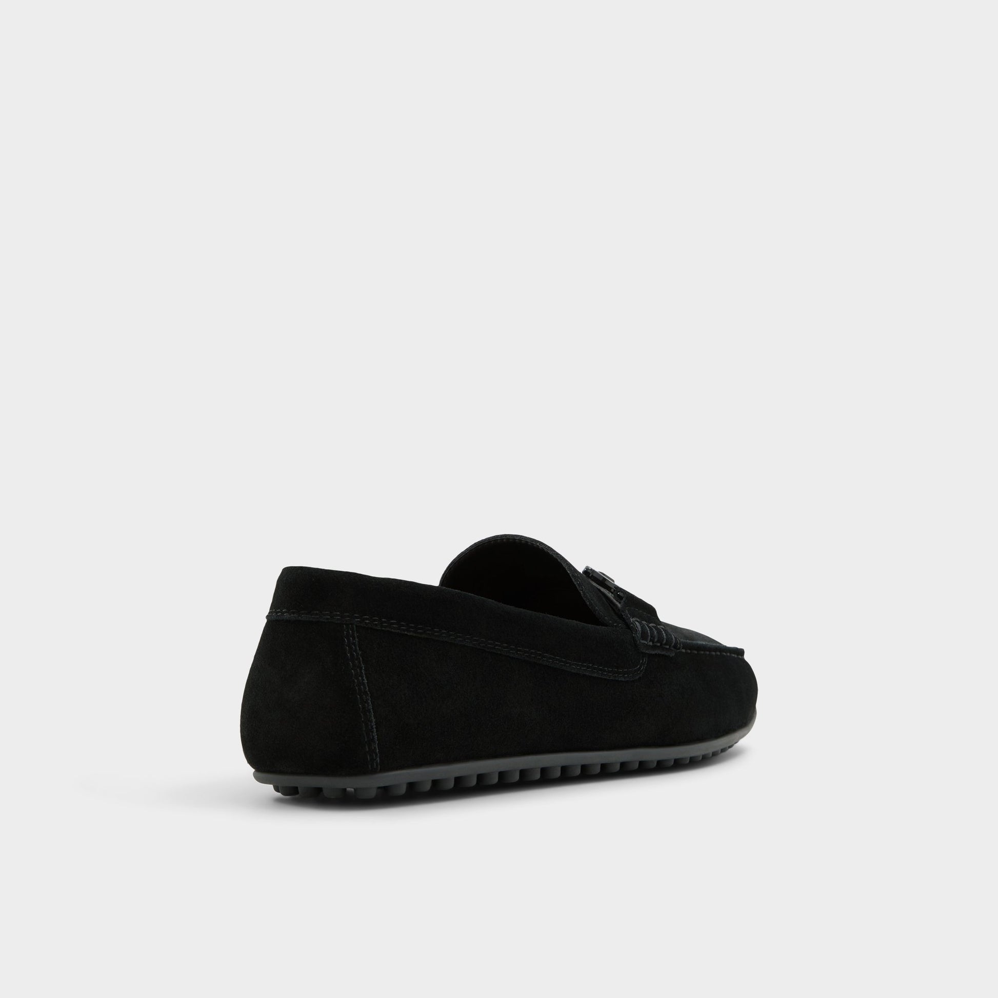 Three-quarter angle of Black Scuderiia-in Loafer's back side