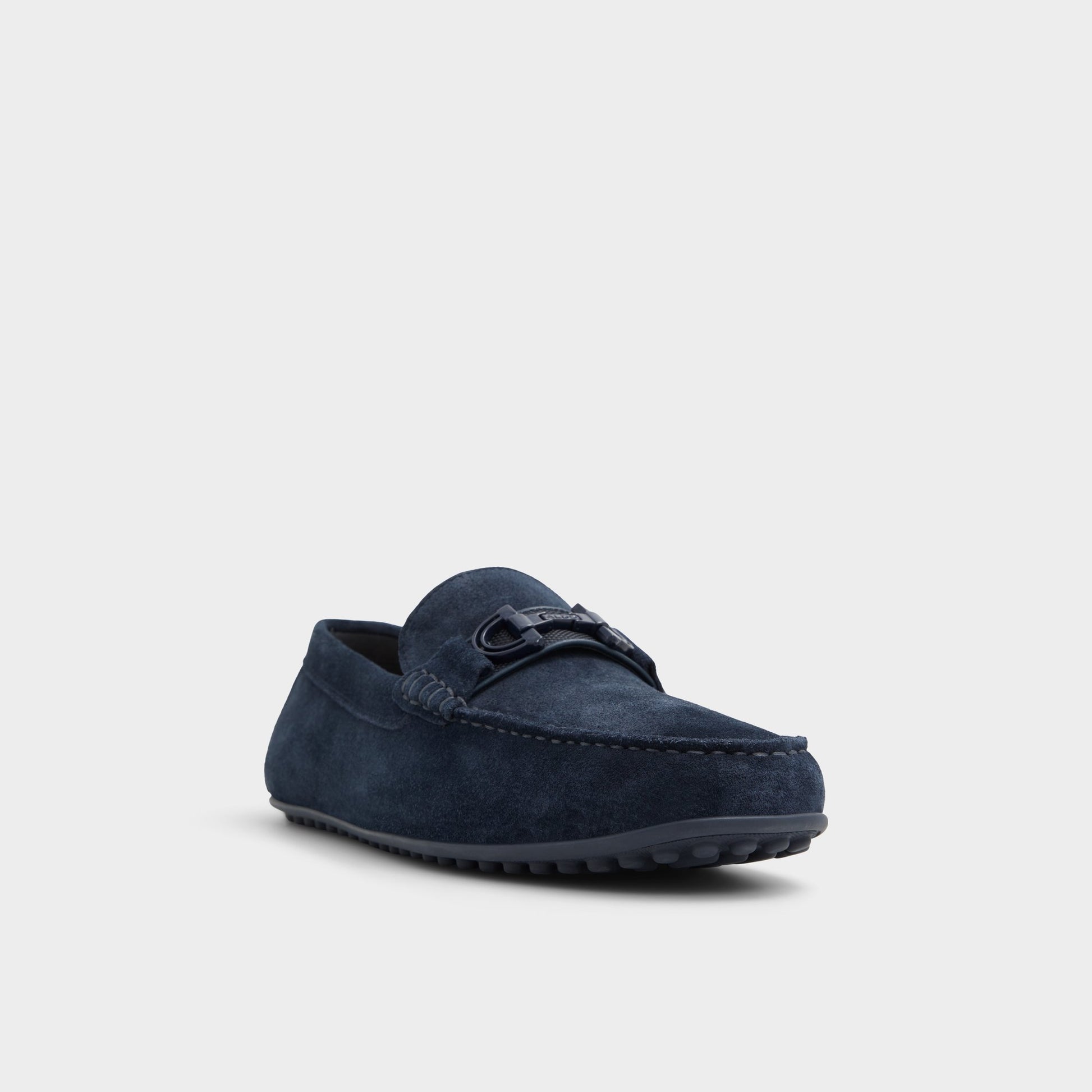 Three-quarter angle of Navy Scuderiia-in Loafer's front side