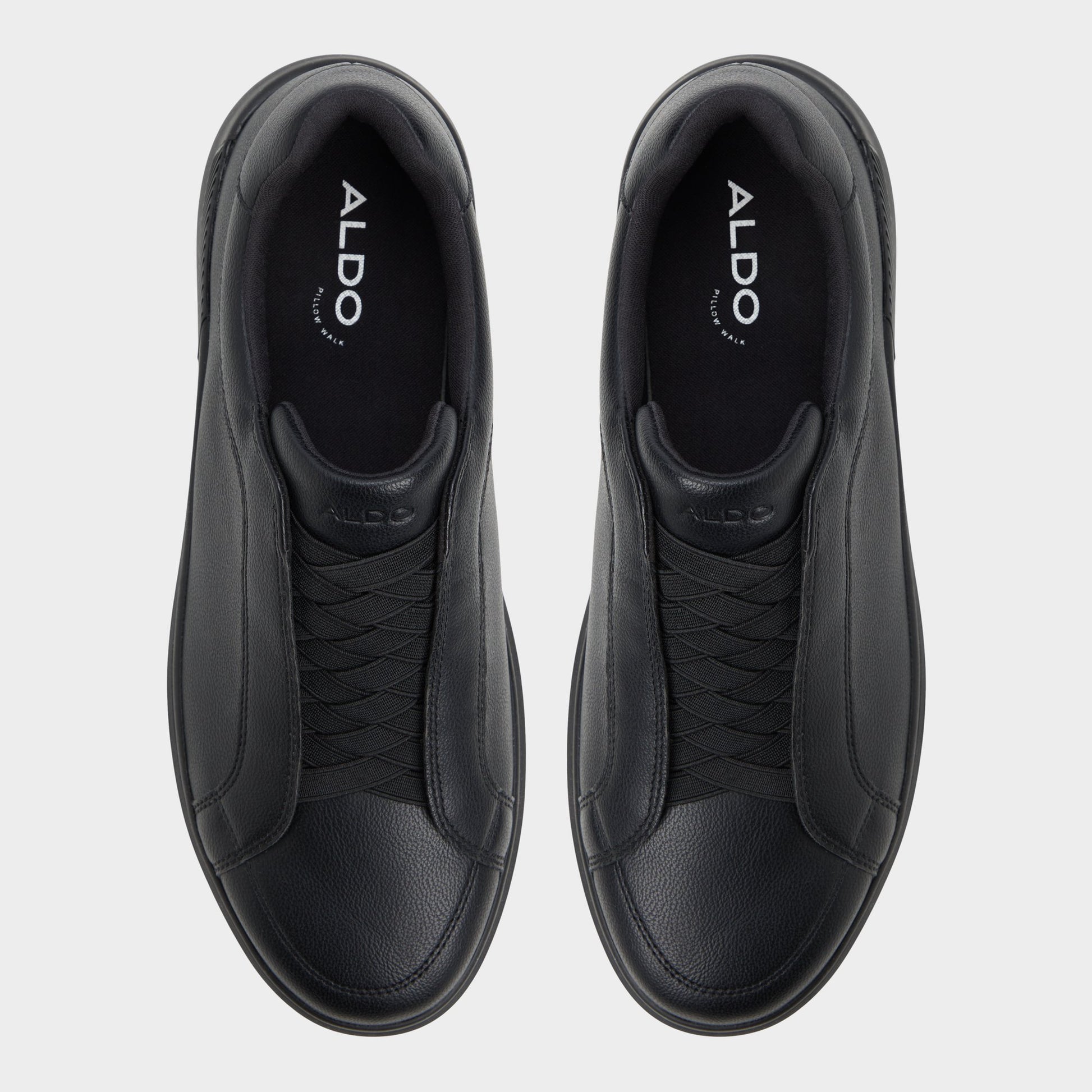 Top-down view of the Open Black Jona Slip-on sneaker