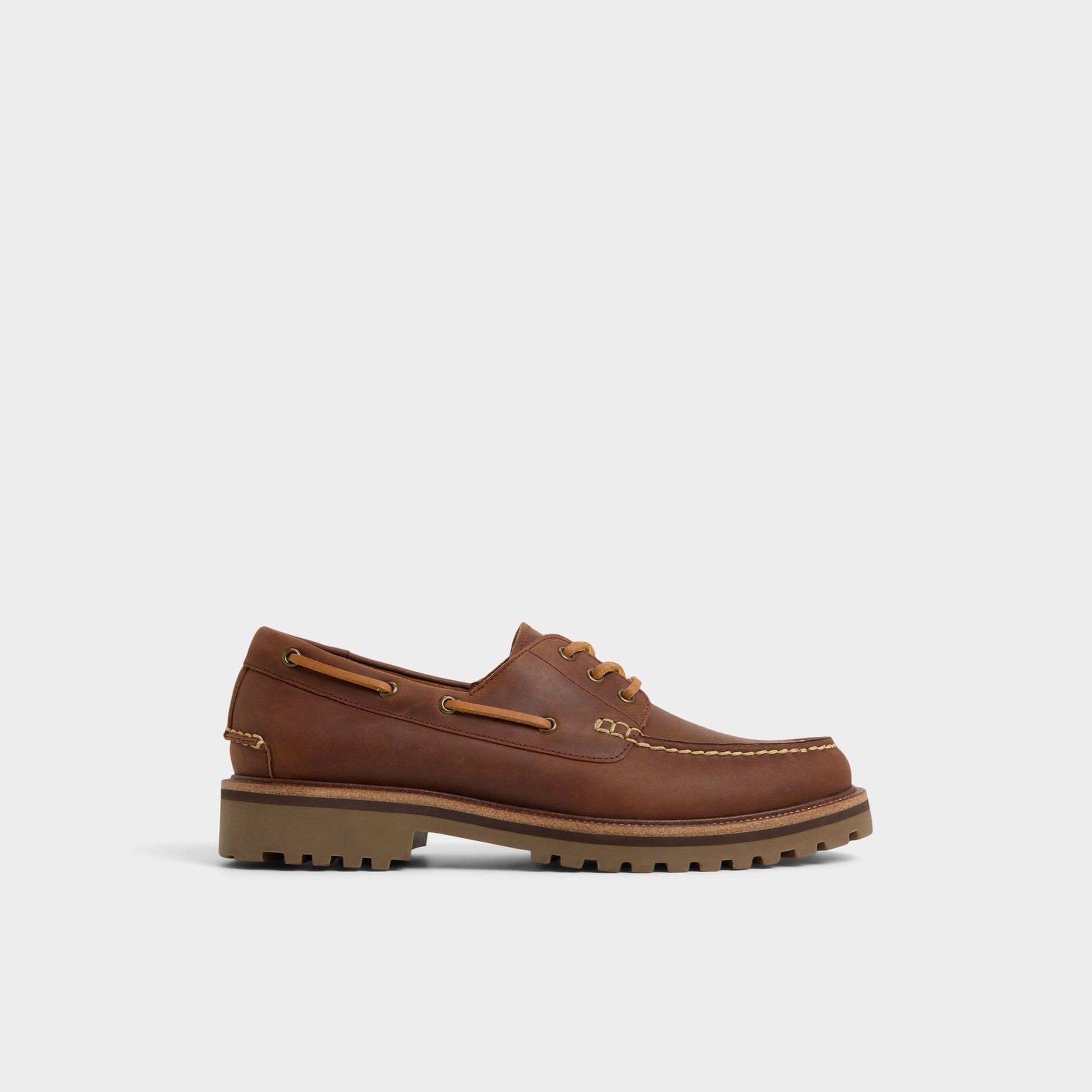 Main View of Brown Overflow Cedric Boat shoe for Mens