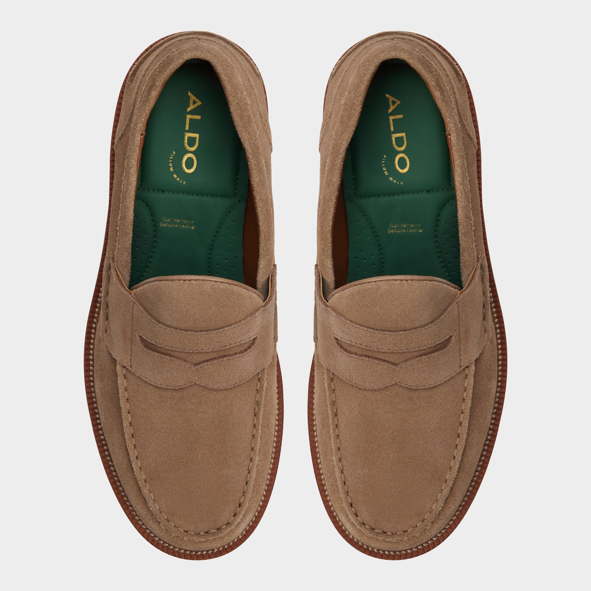 Top-down view of the Taupe Buckley Loafer