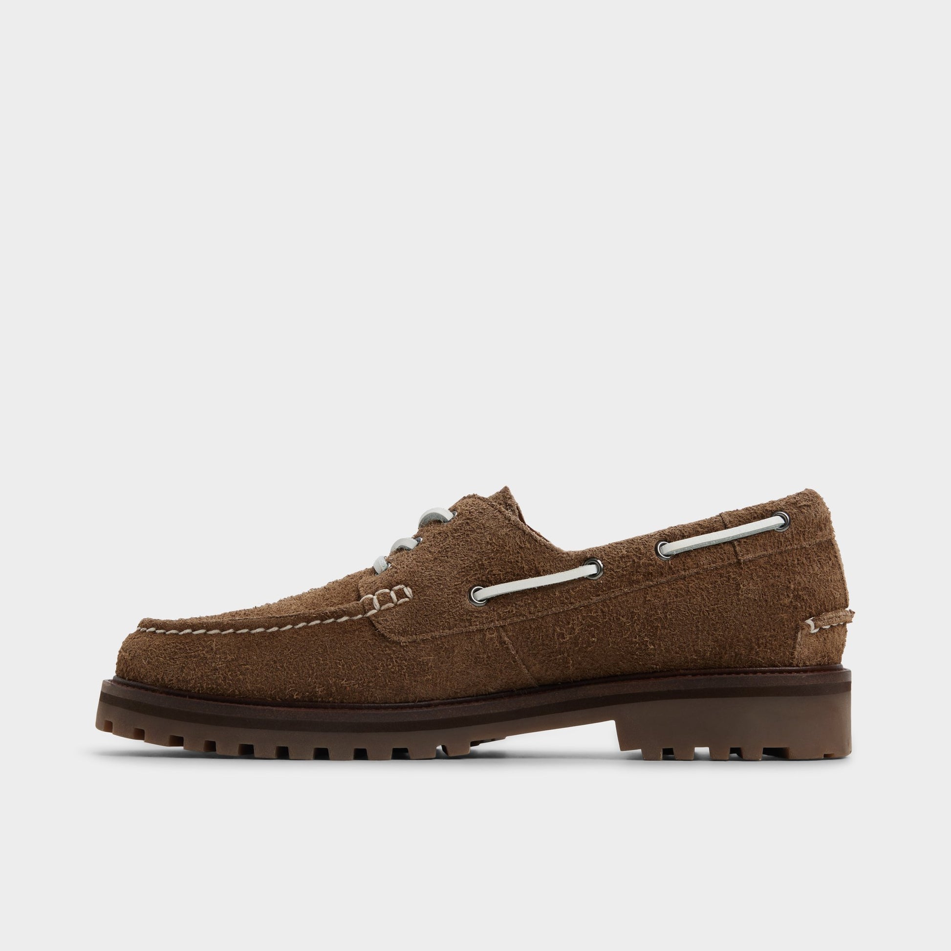 Side view of Open Brown Cedric Boat shoe