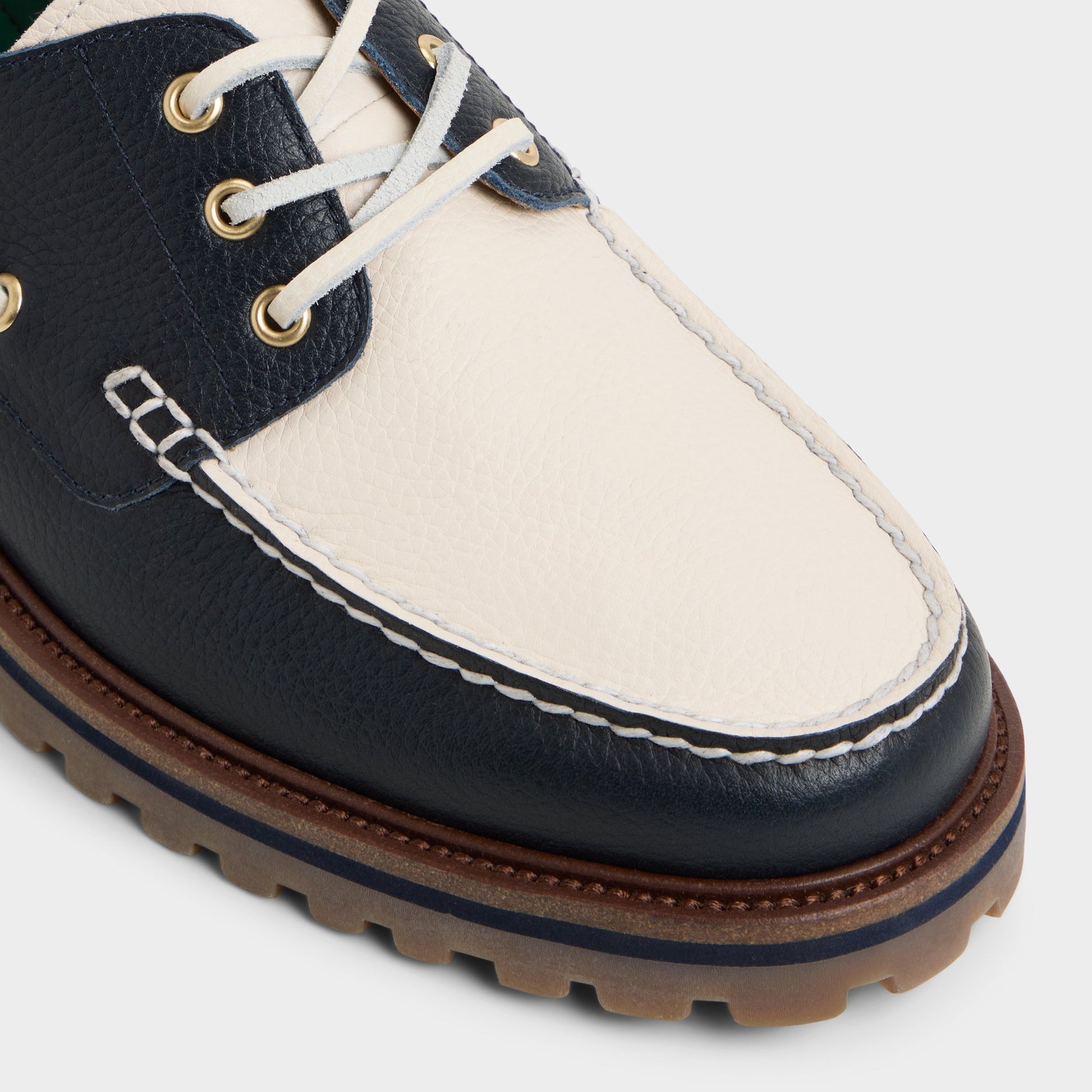 Close-up of the Navy Cedric Boat shoe