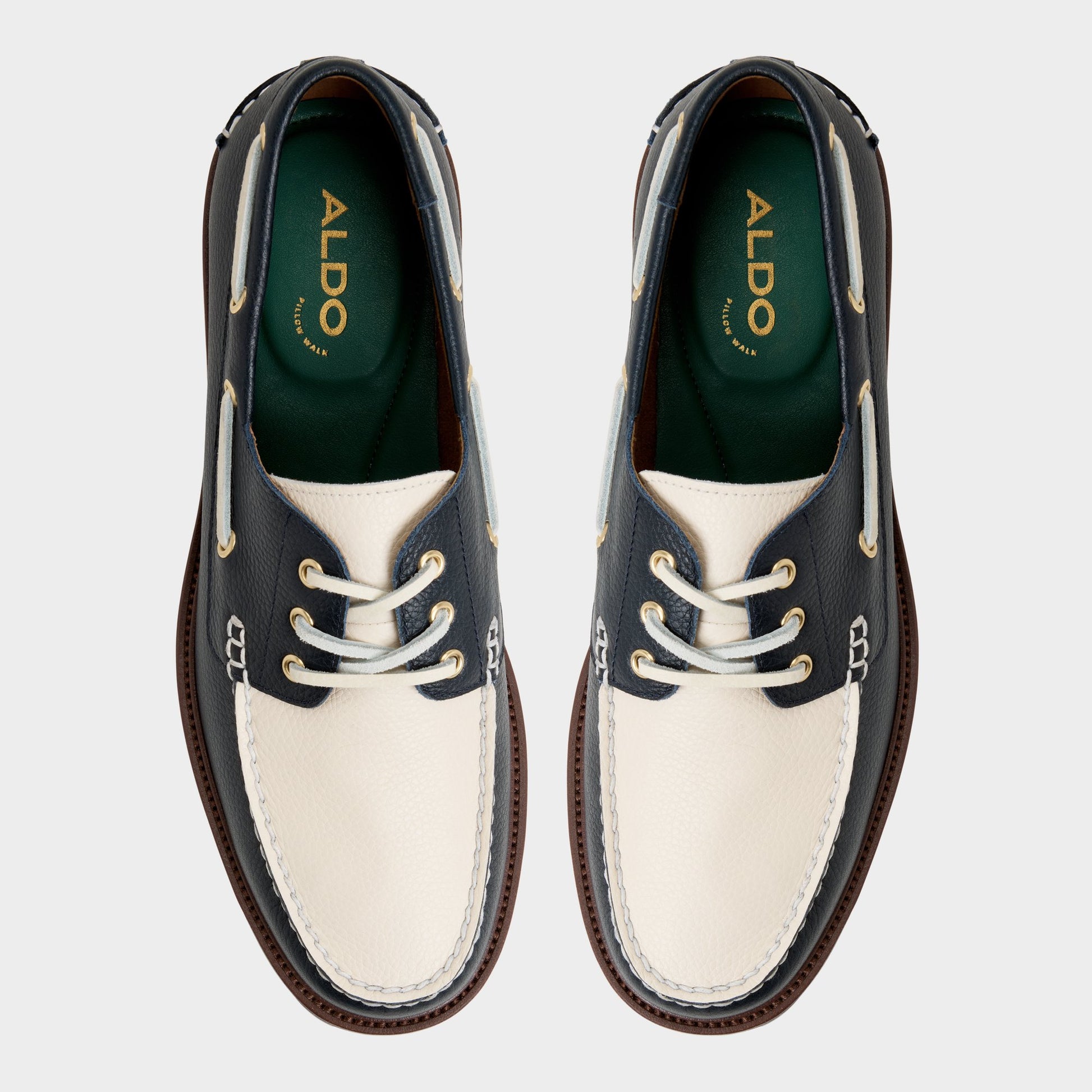 Top-down view of the Navy Cedric Boat shoe