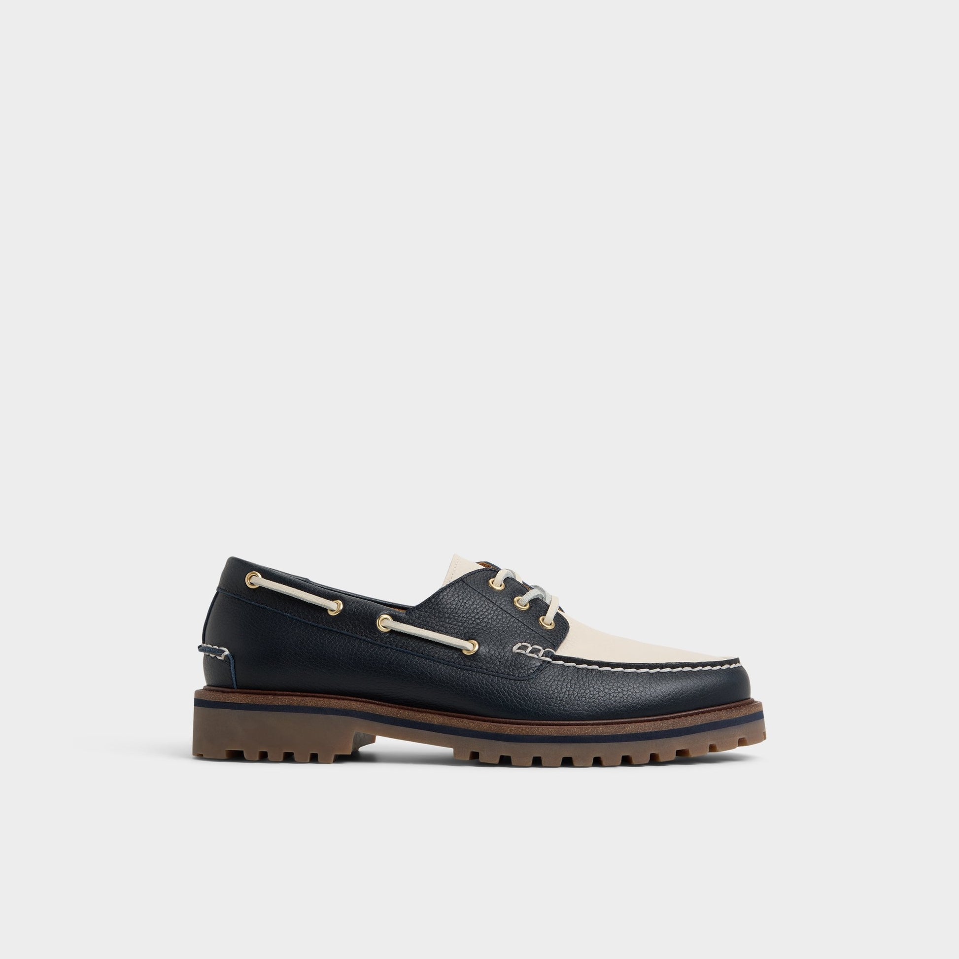 Main View of Navy Cedric Boat shoe for Mens