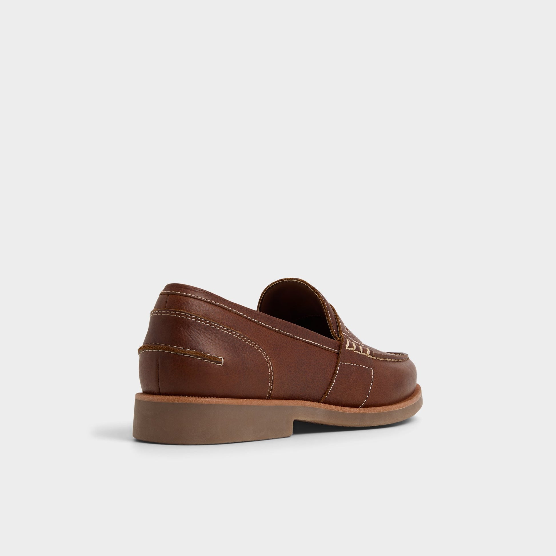Three-quarter angle of Tan Corbin Loafer's back side