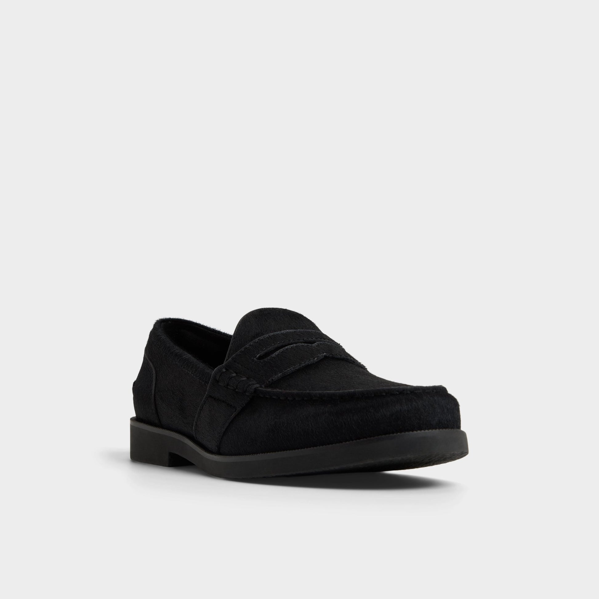 Three-quarter angle of Black Corbin Loafer's front side