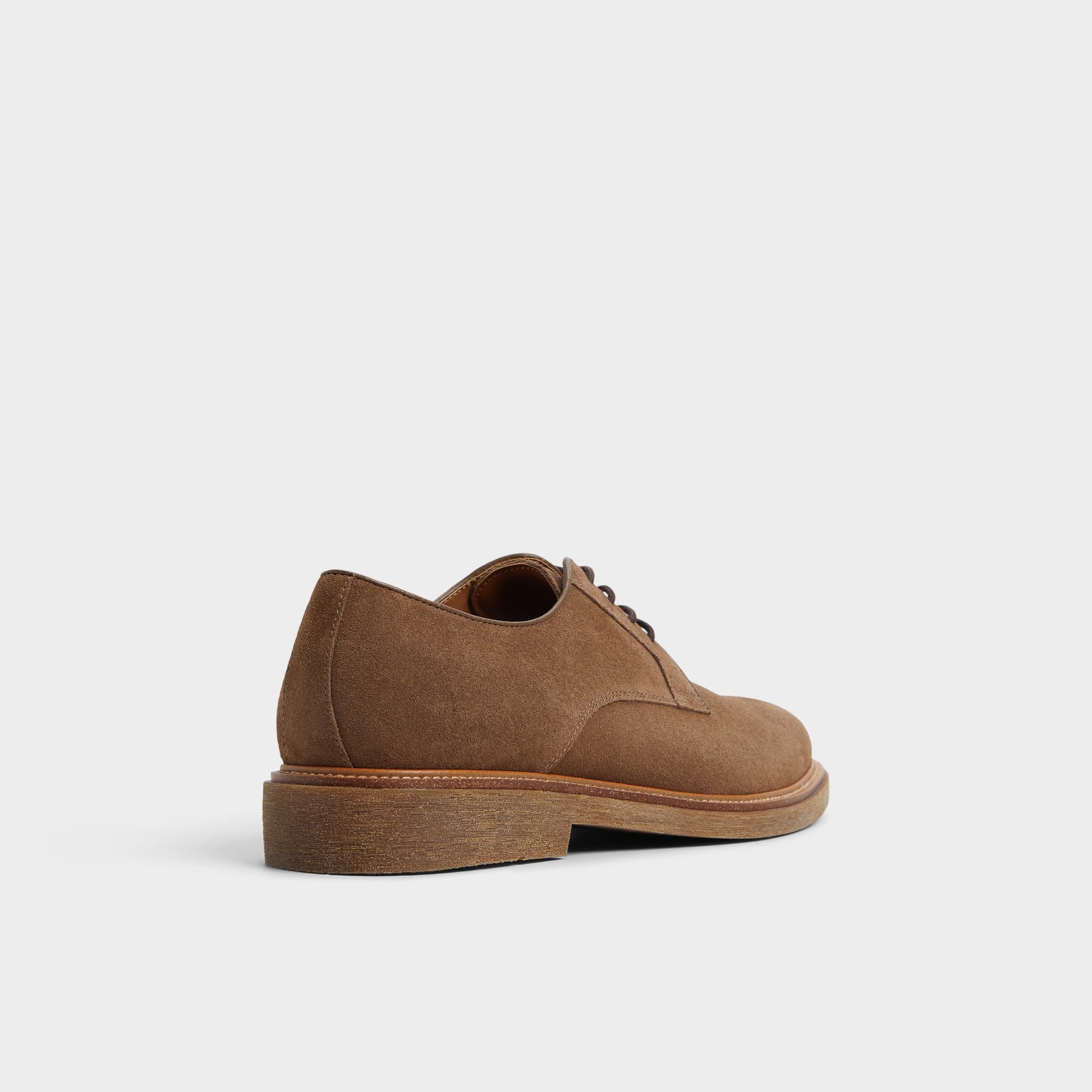Three-quarter angle of Dark Brown Raiden Derby shoe's back side