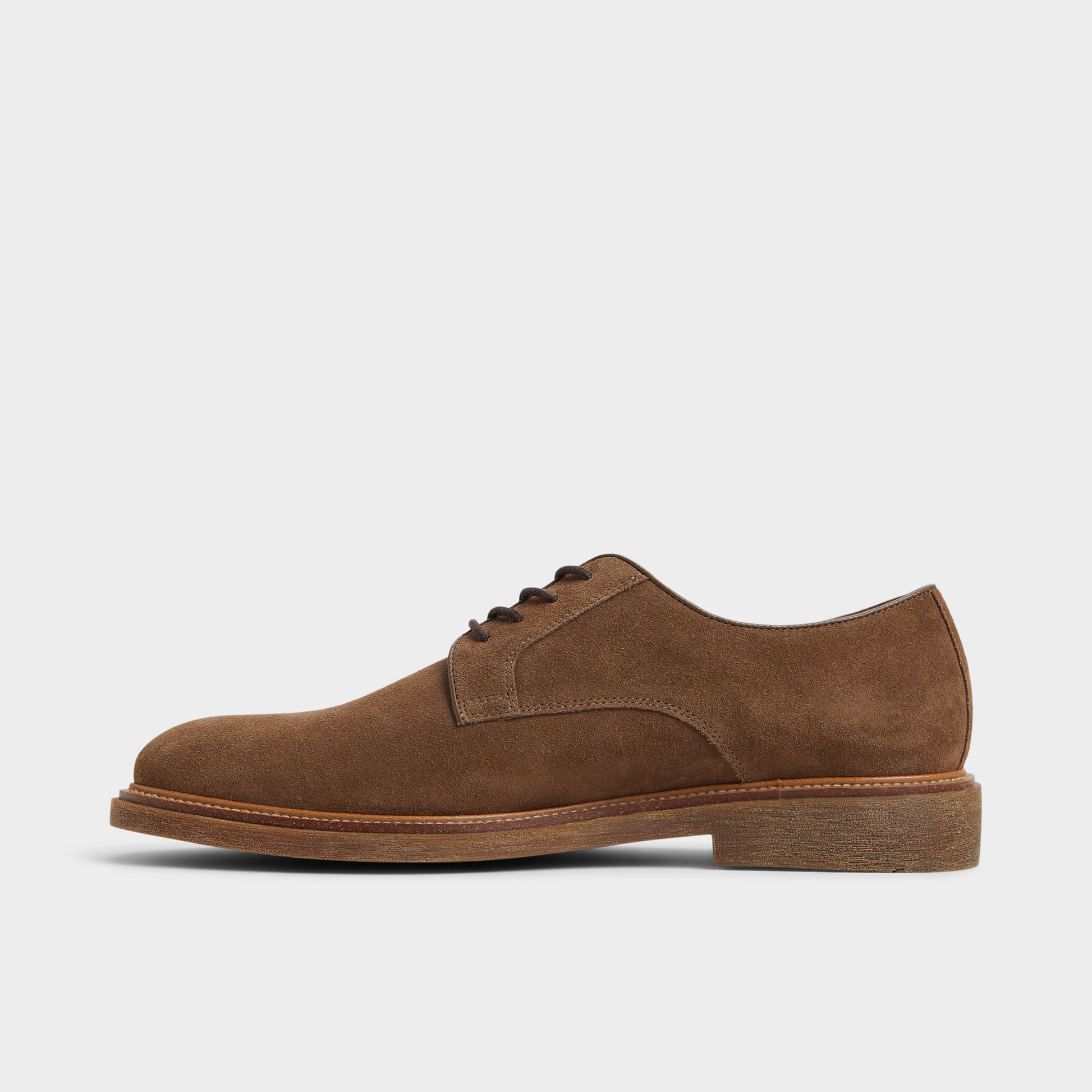 Side view of Dark Brown Raiden Derby shoe