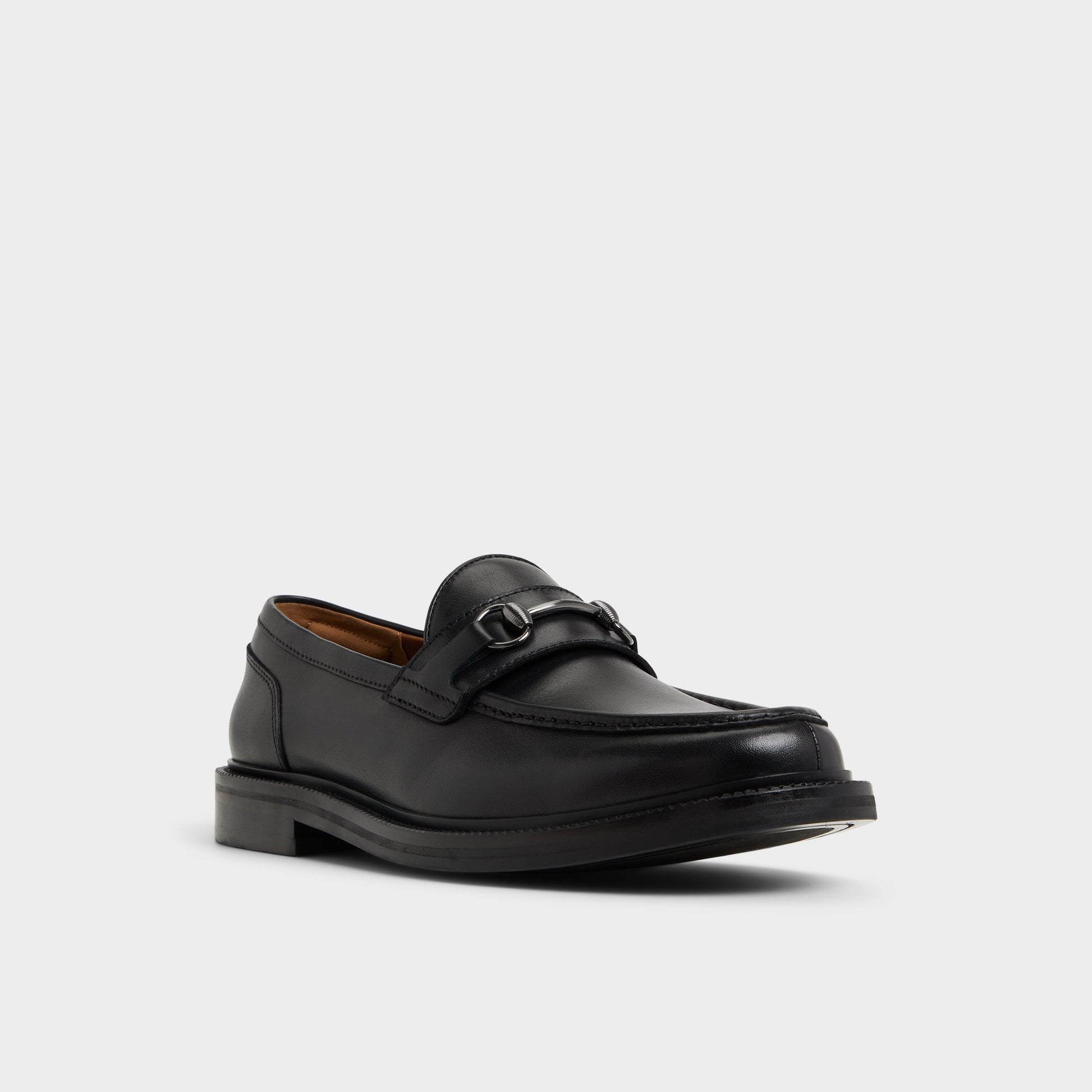Three-quarter angle of Open Black Arturo Loafer's front side