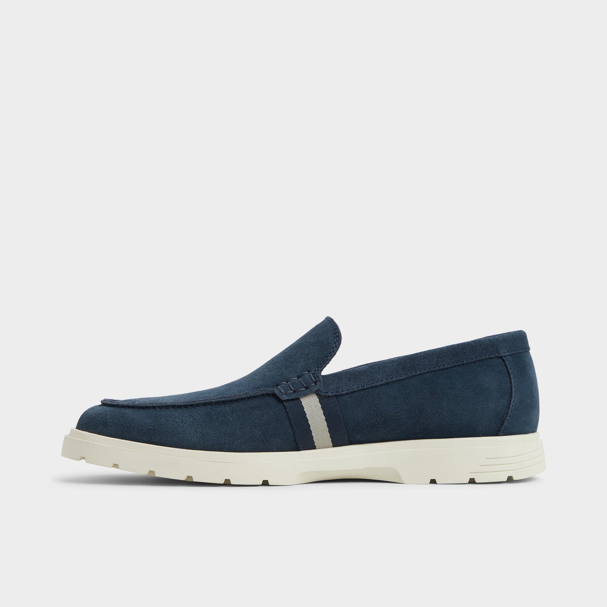 Side view of Navy Odis Loafer