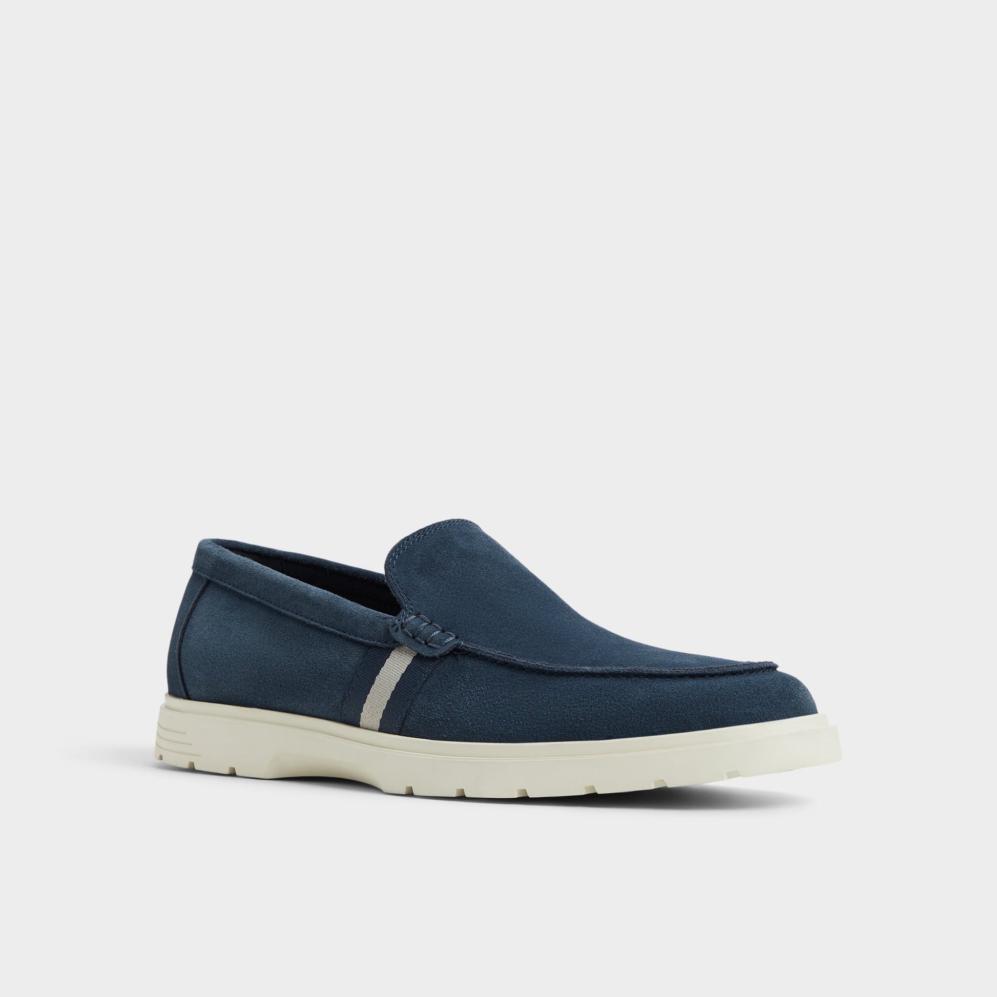 Three-quarter angle of Navy Odis Loafer's front side