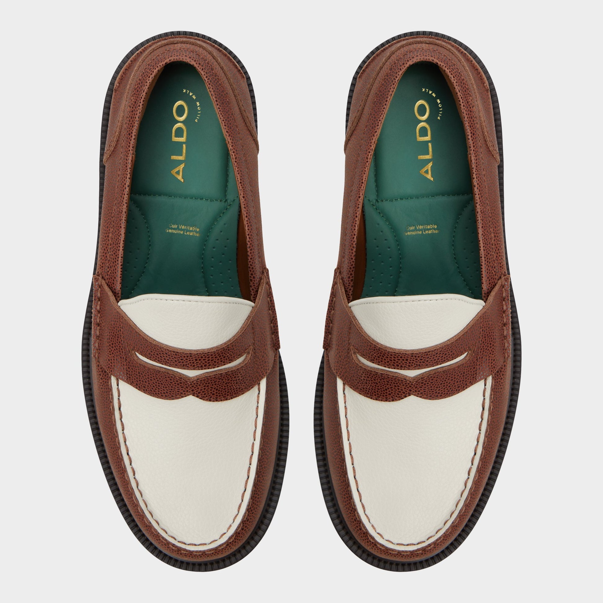 Top-down view of the Brown overflow Buckley Loafer