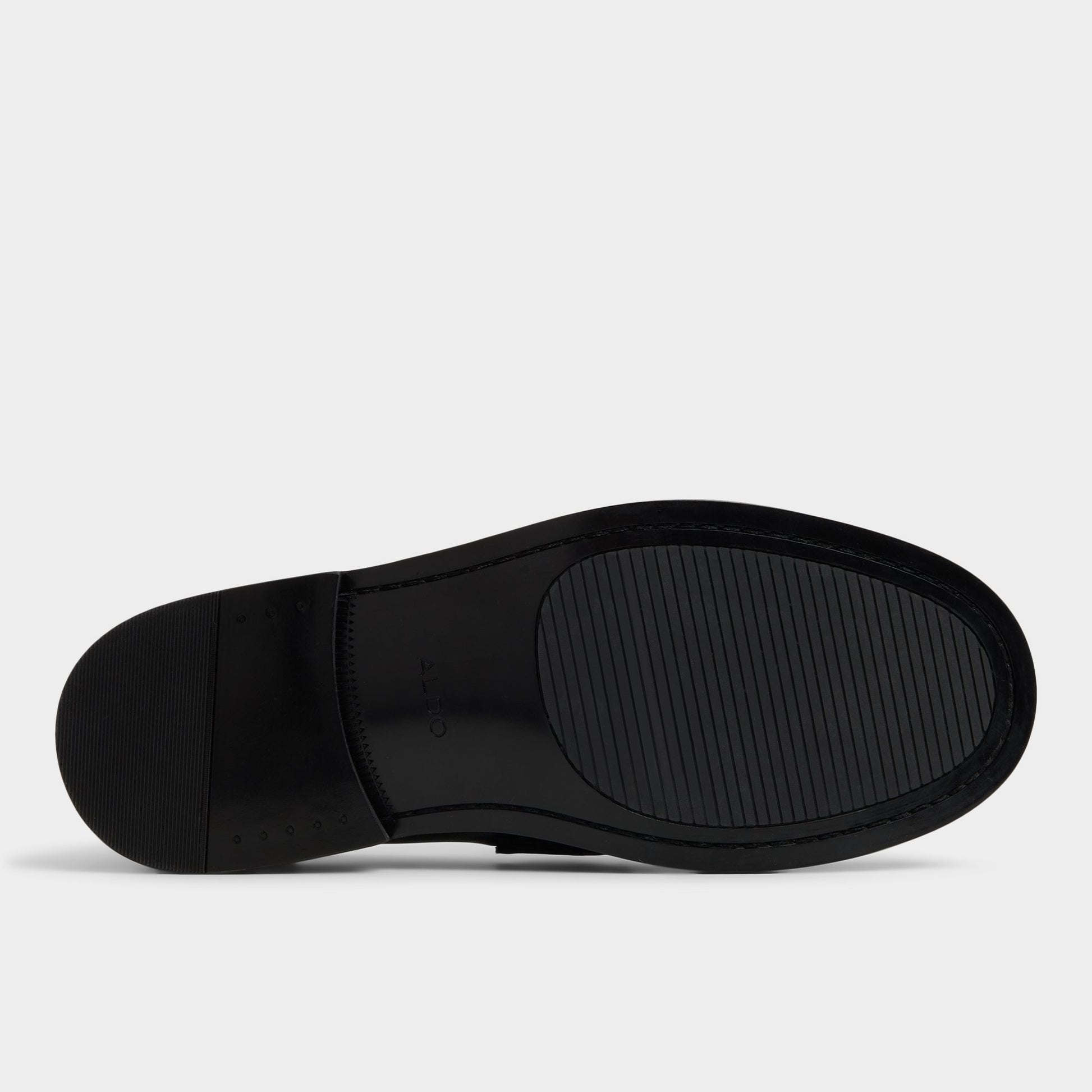 View of Open black Buckley Loafer's sole
