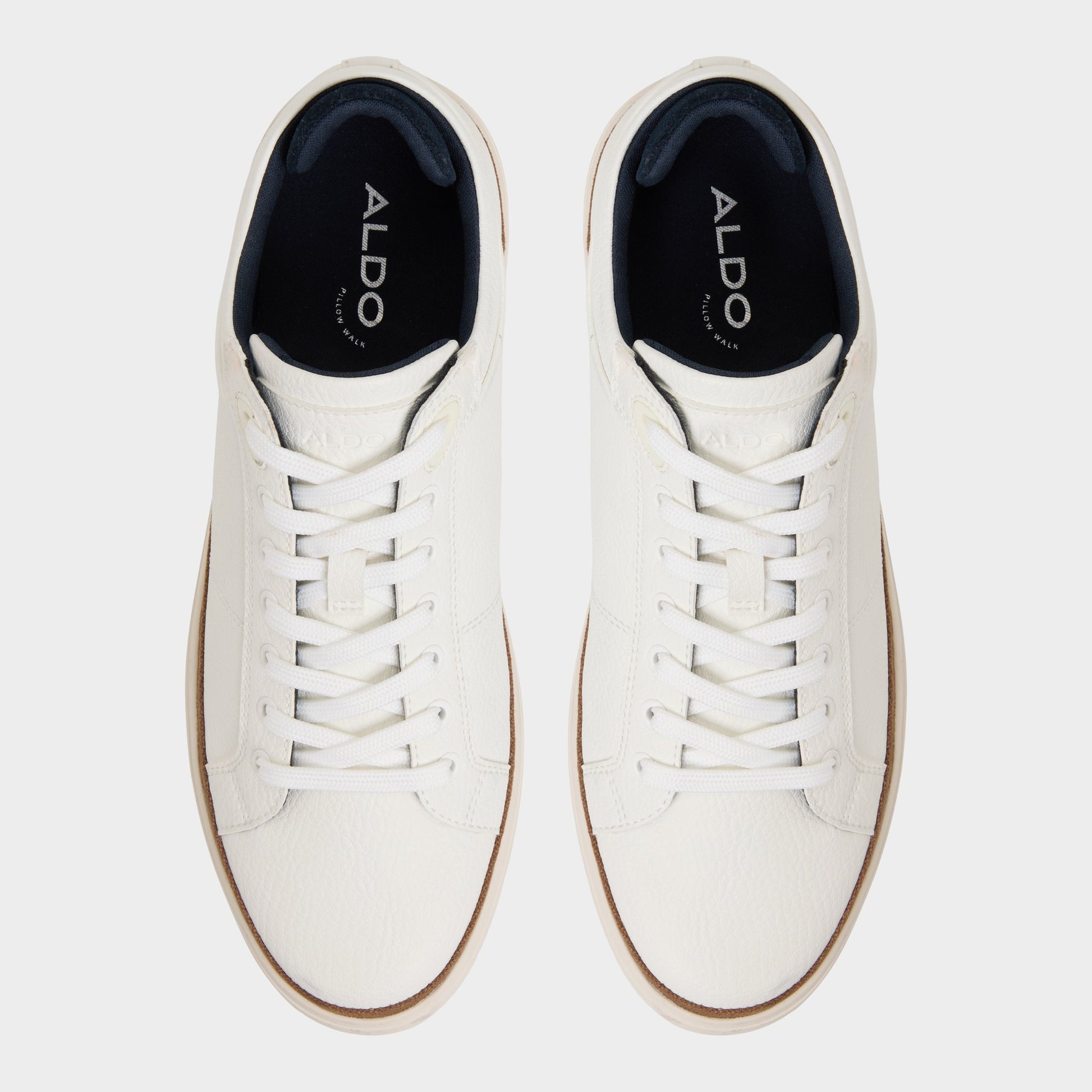Top-down view of the White Overflow Finespec Low top sneaker