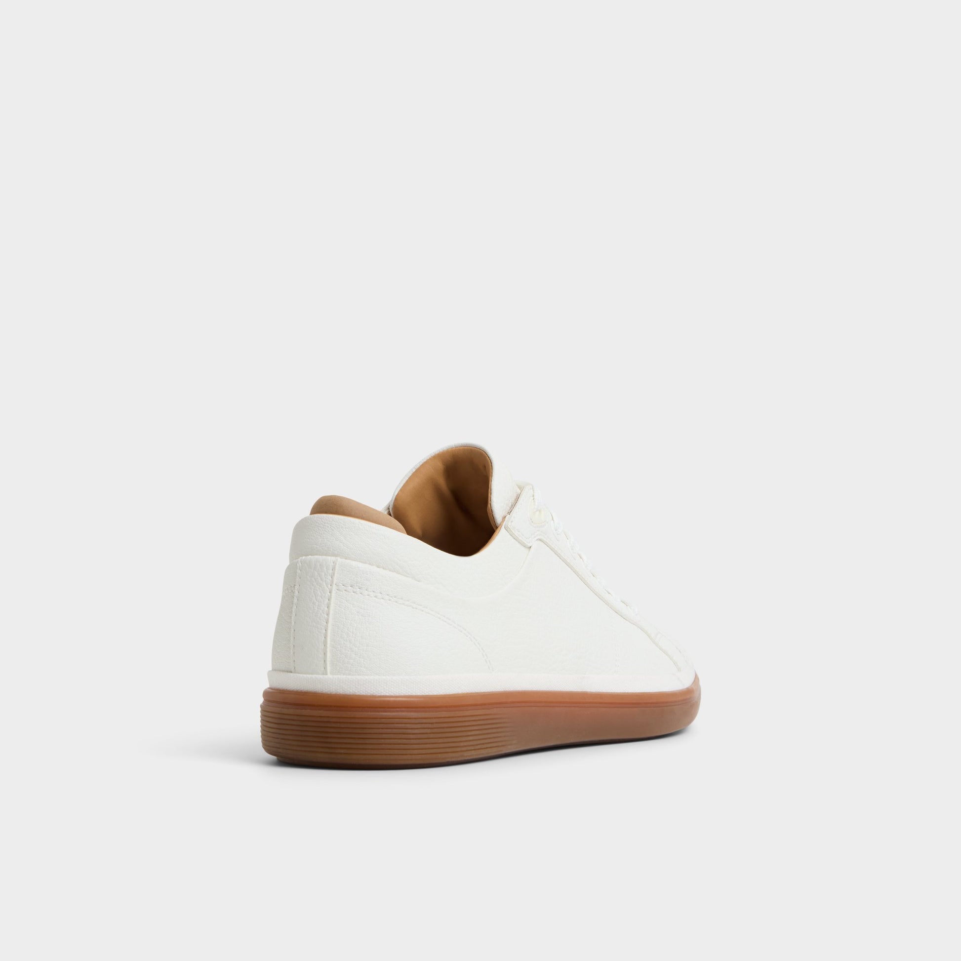 Three-quarter angle of Open White Finespec Low top sneaker's back side