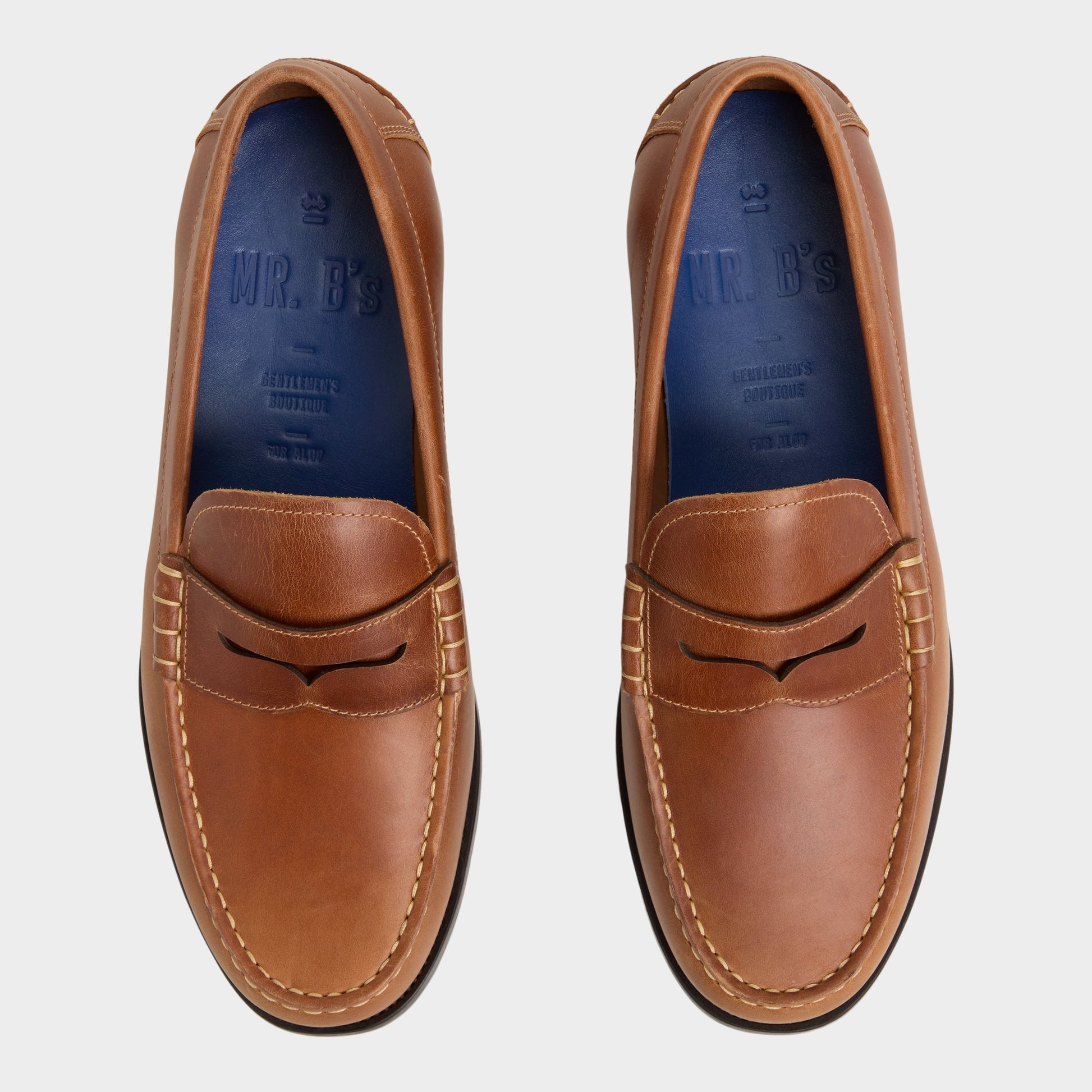 Top-down view of the Cognac Jarom Loafer