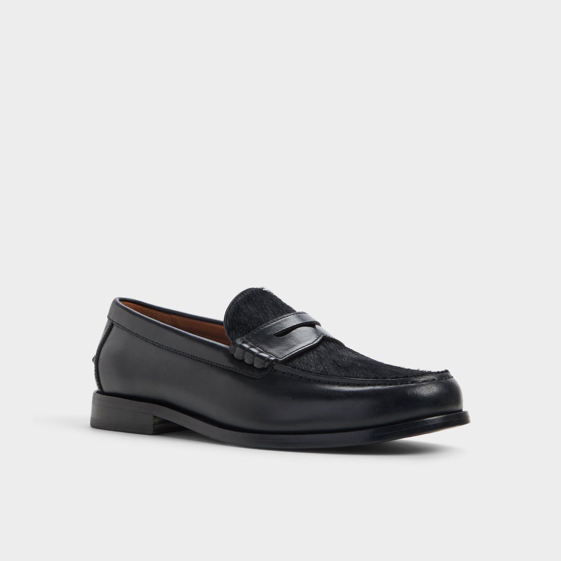 Three-quarter angle of Open black Jarom Loafer's front side