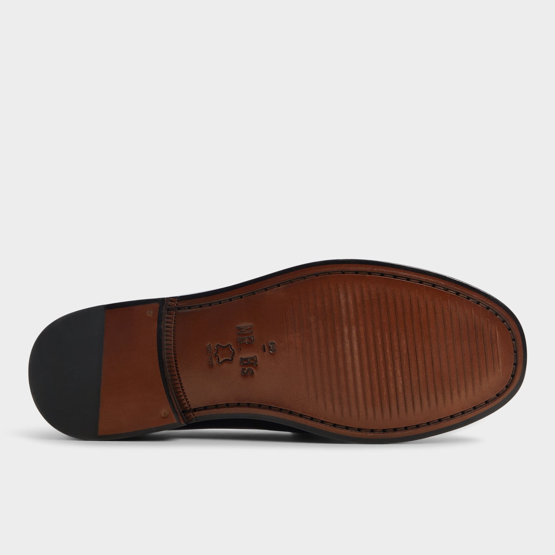 View of Open black Jarom Loafer's sole
